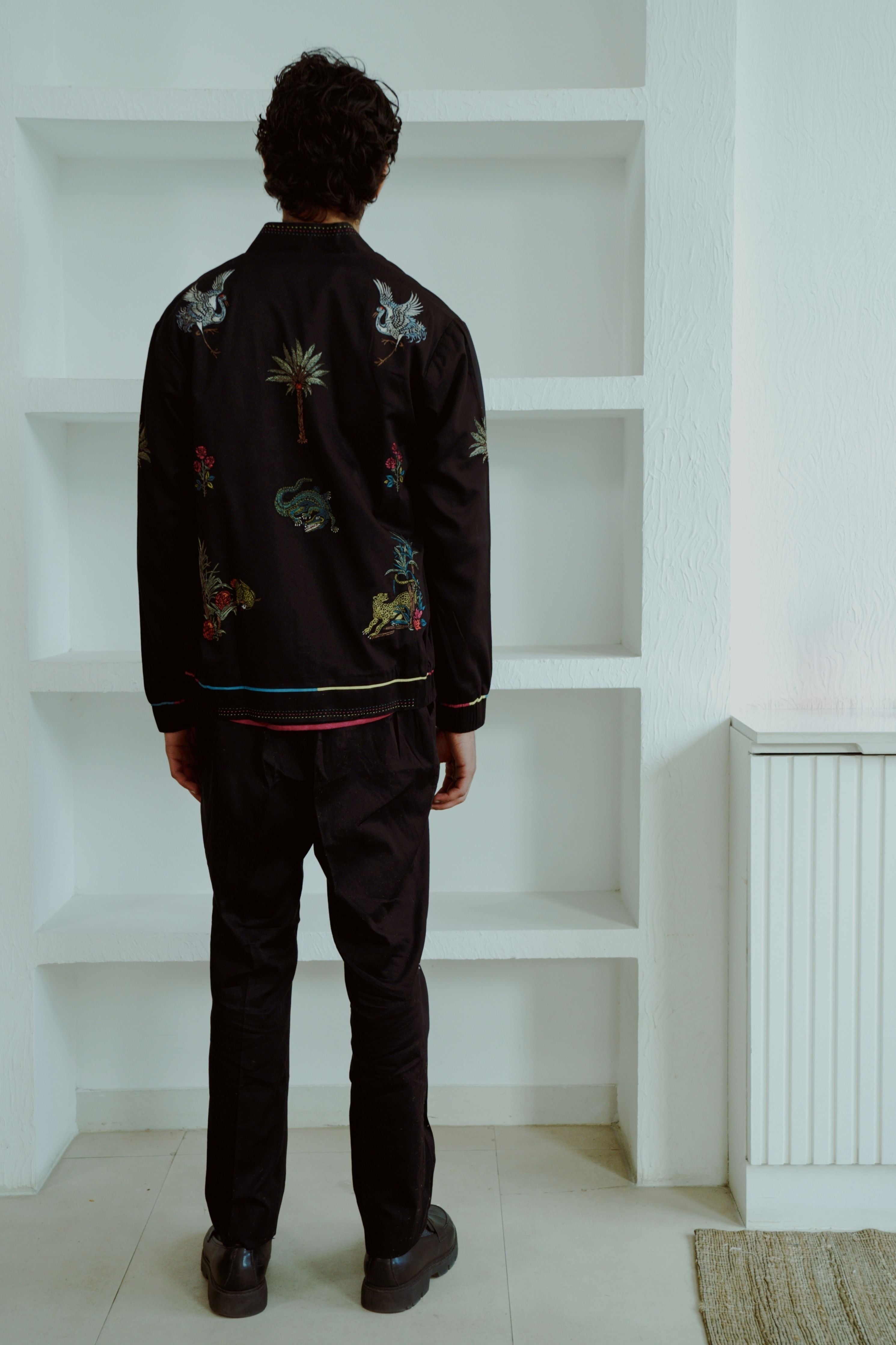 Black  Animal Kingdom Kurta Set
