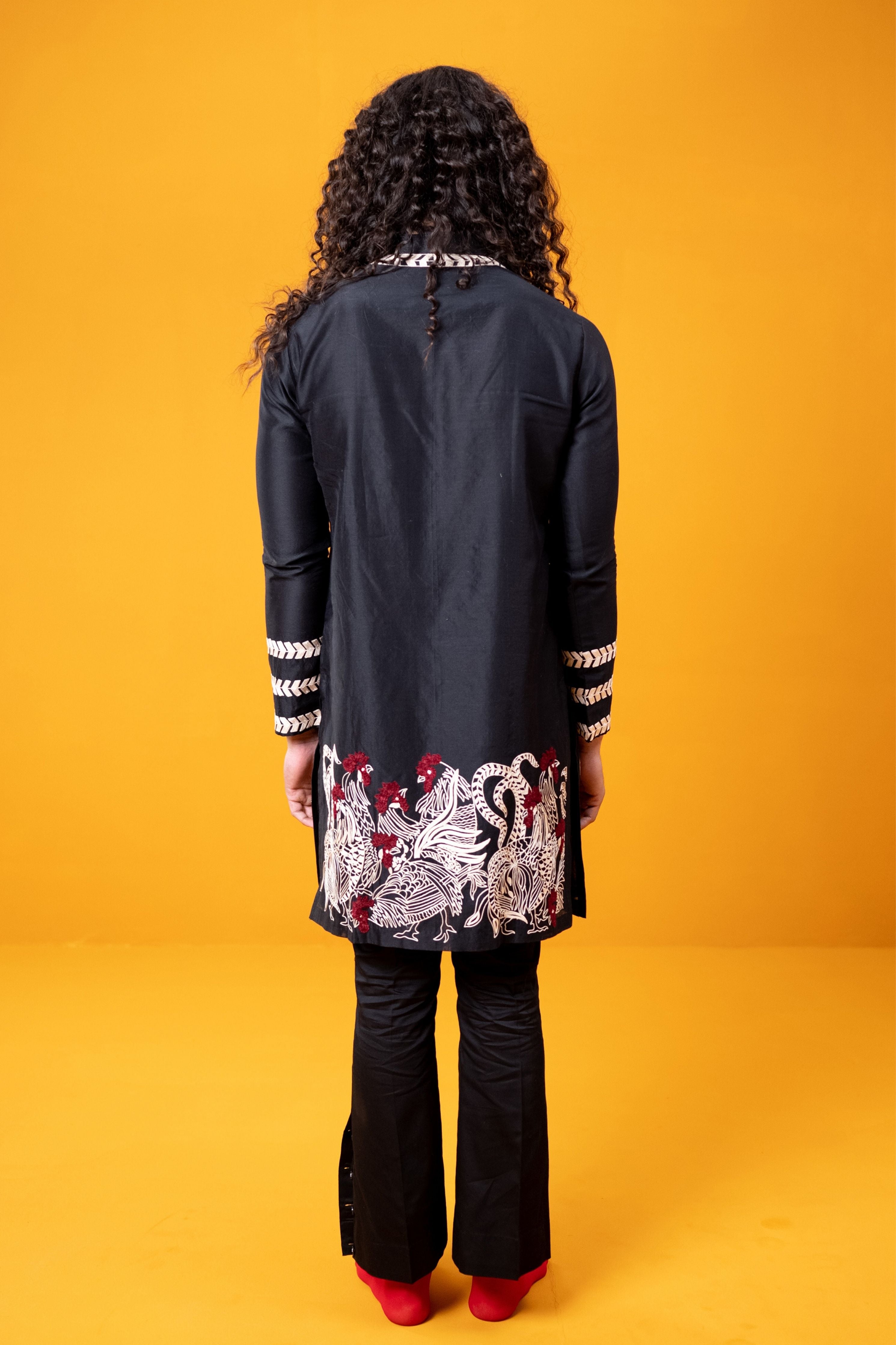 Black Rooster Trail Kurta Set