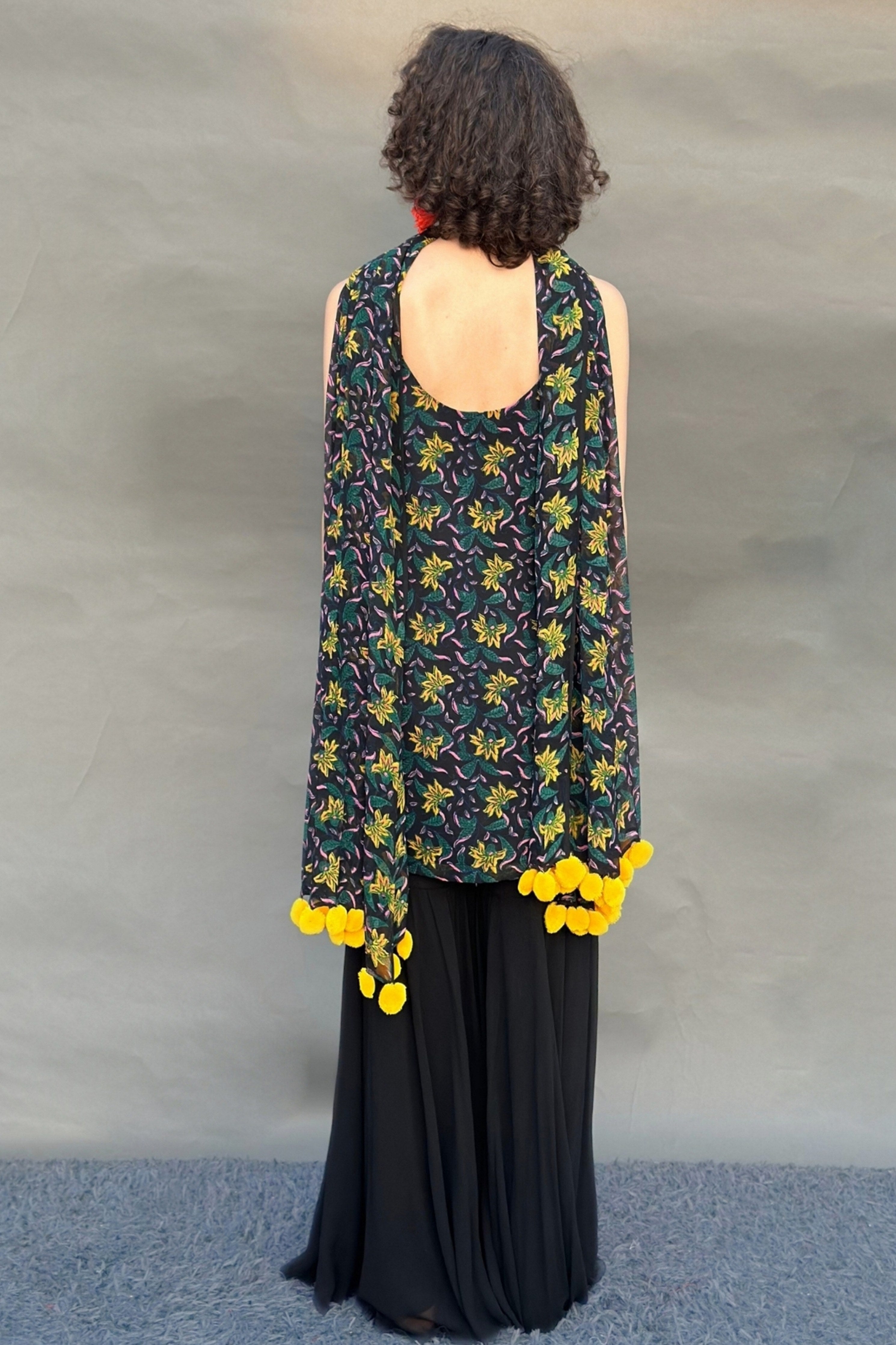 Black Sharara Set