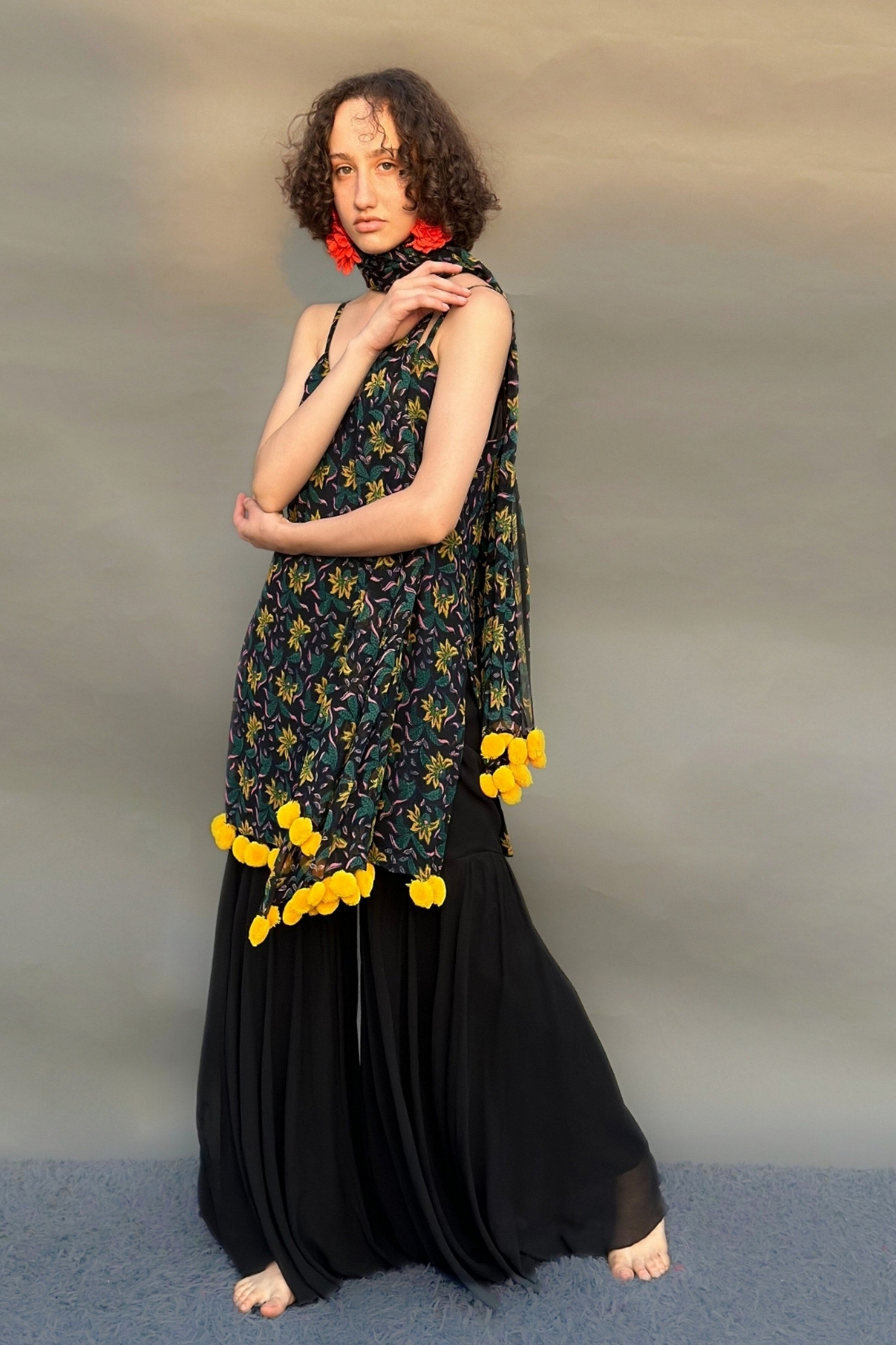 Black Sharara Set