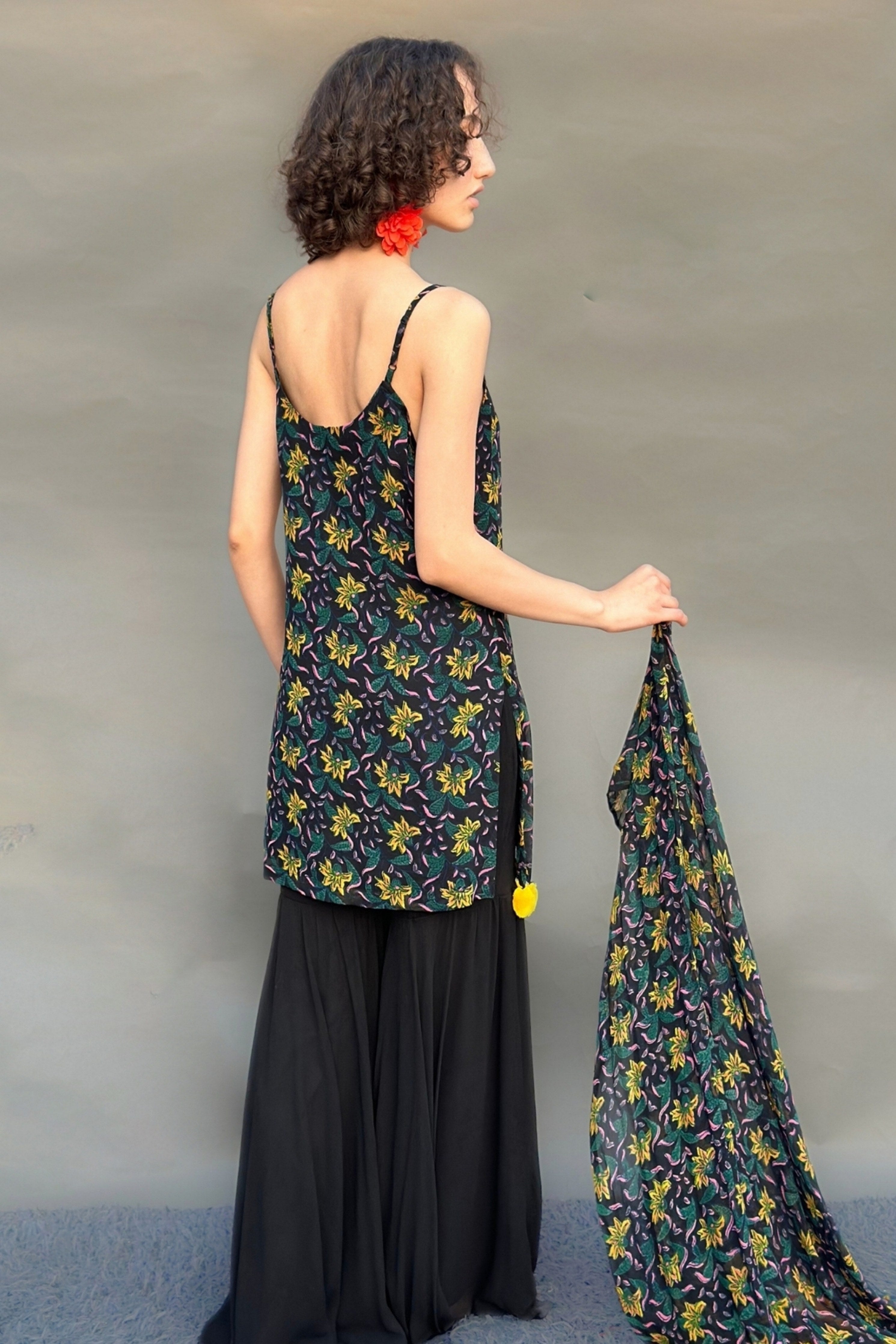 Black Sharara Set