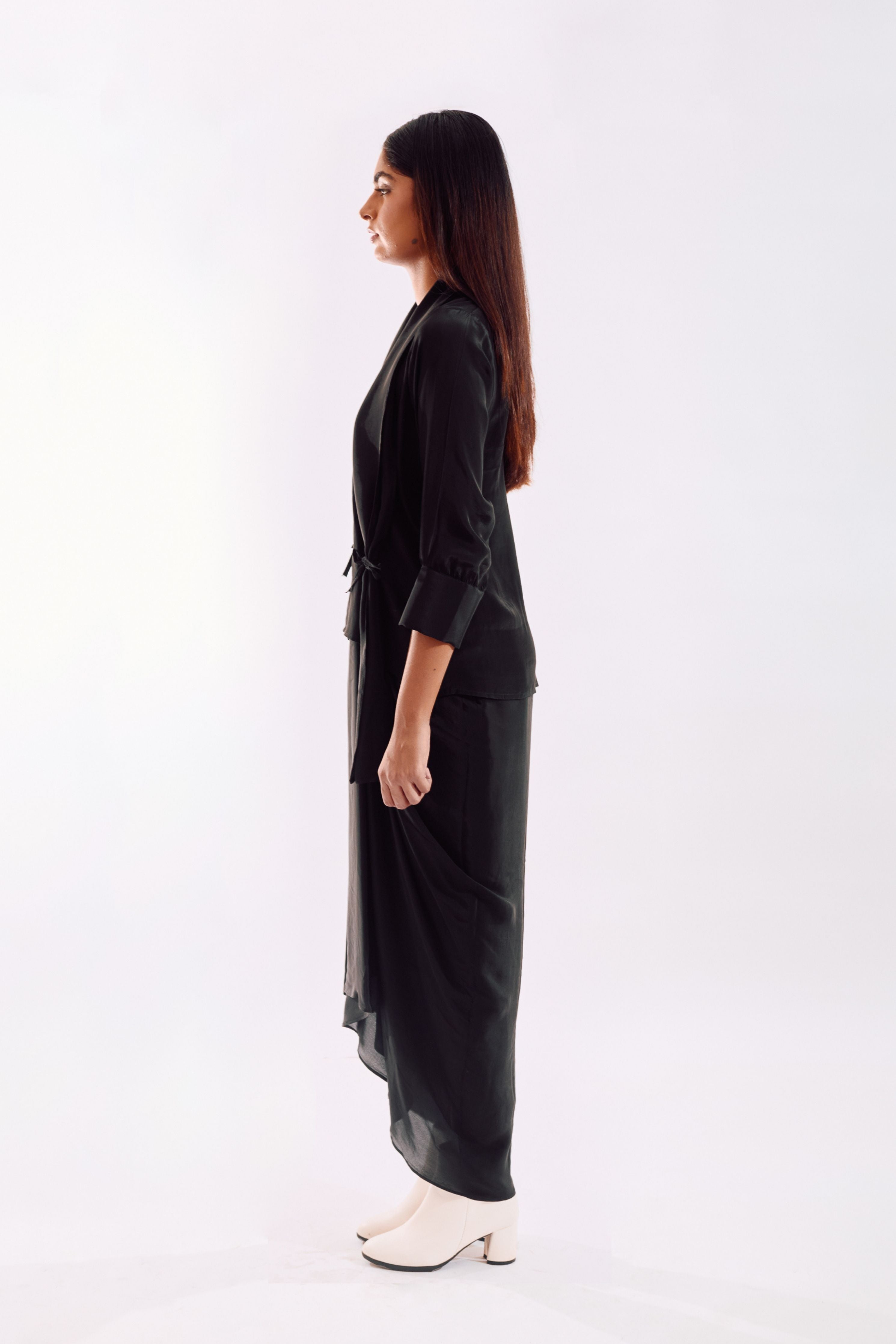 Black Side Tie Co-Ord set