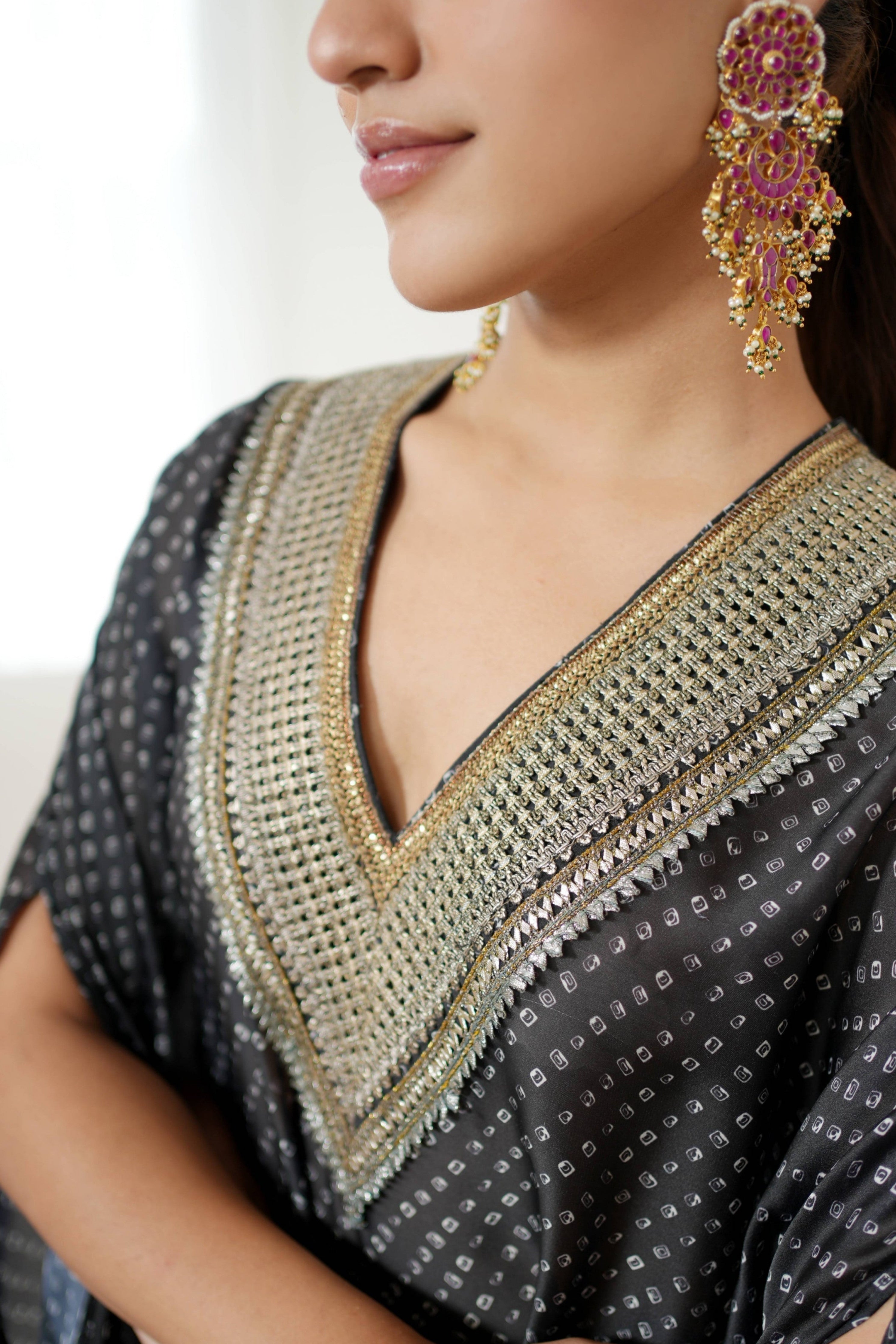 Black Silver Kaftan