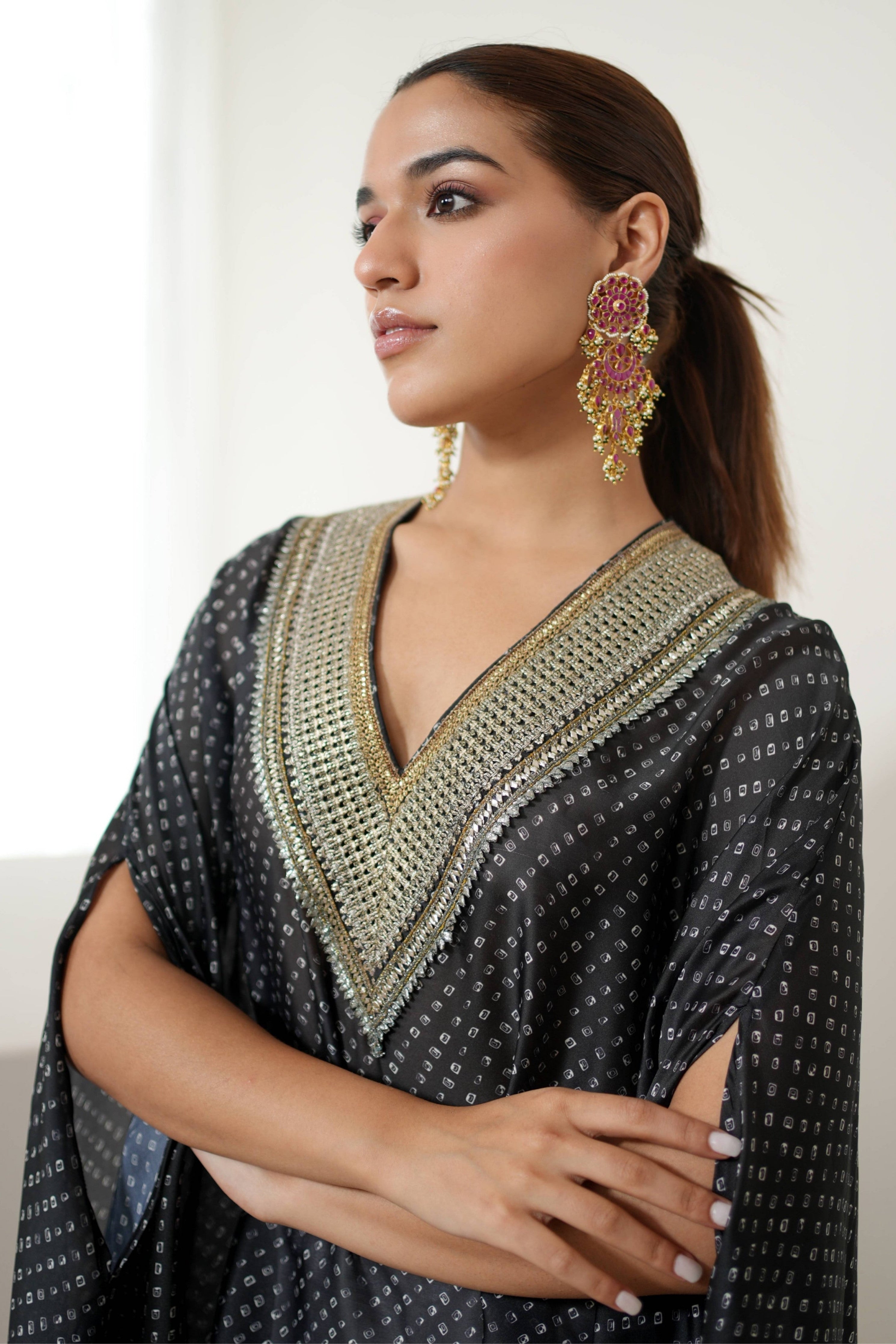 Black Silver Kaftan