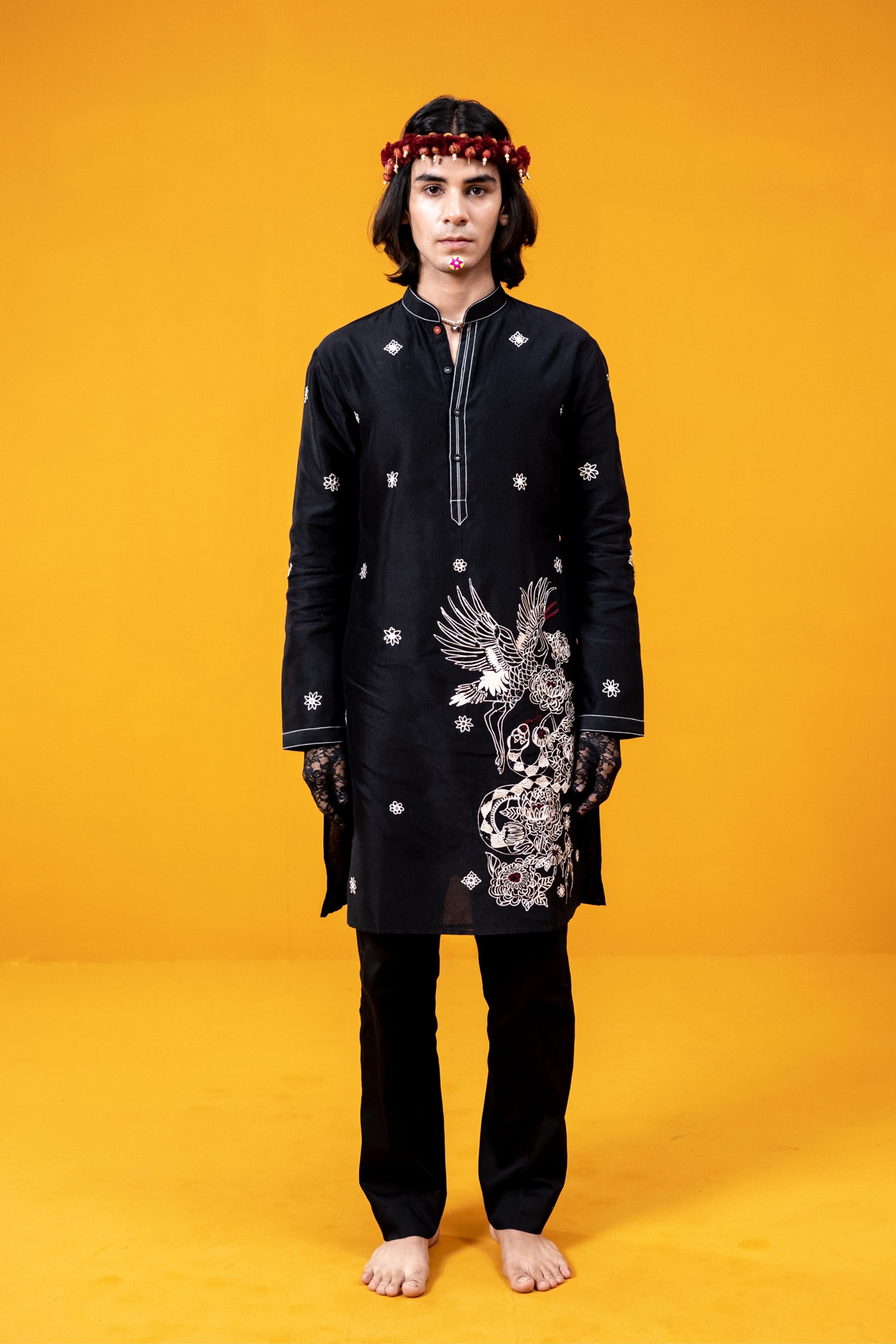 Black Snakes Kurta Set
