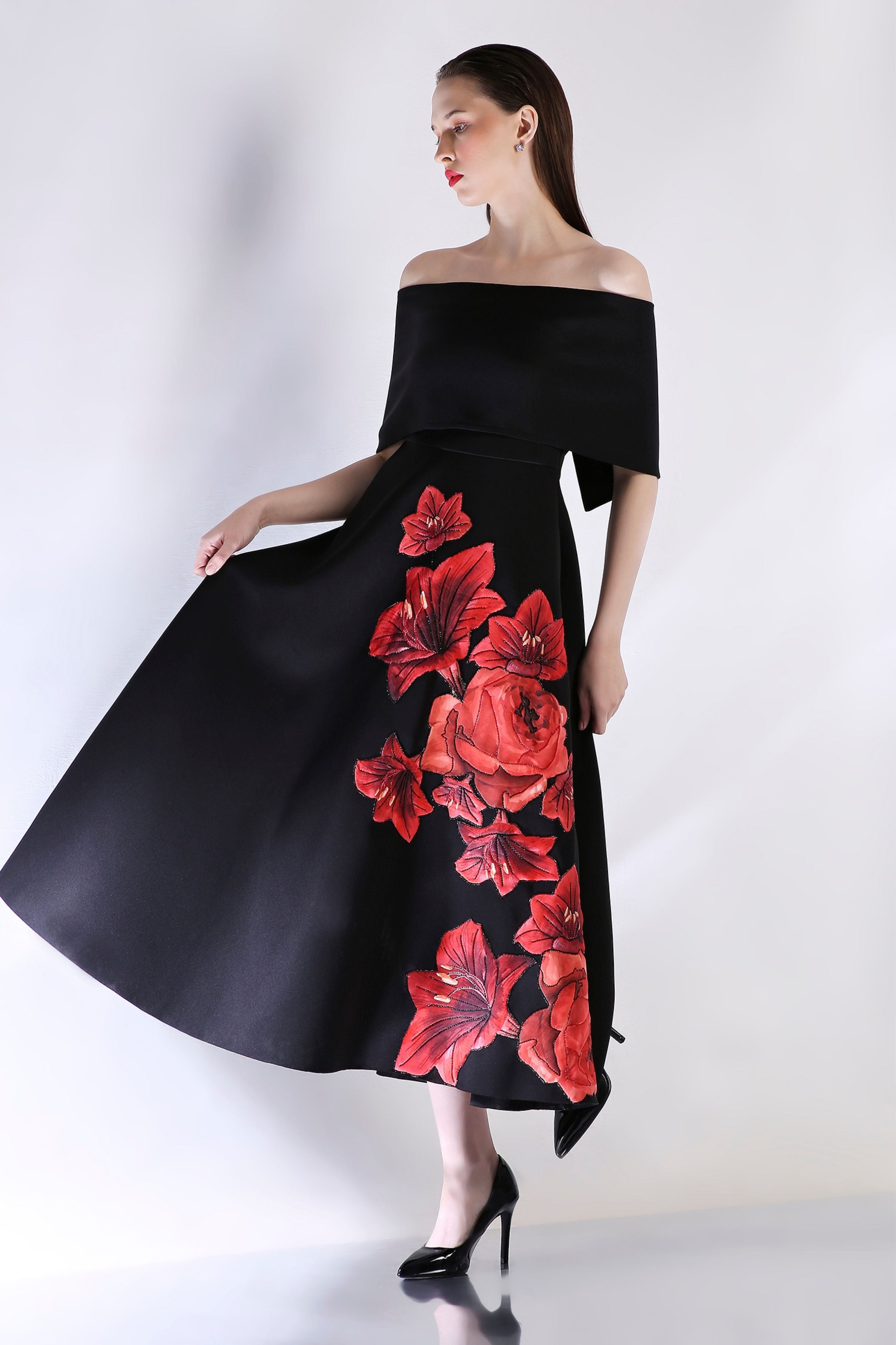 Black Wrap Strapless Dress