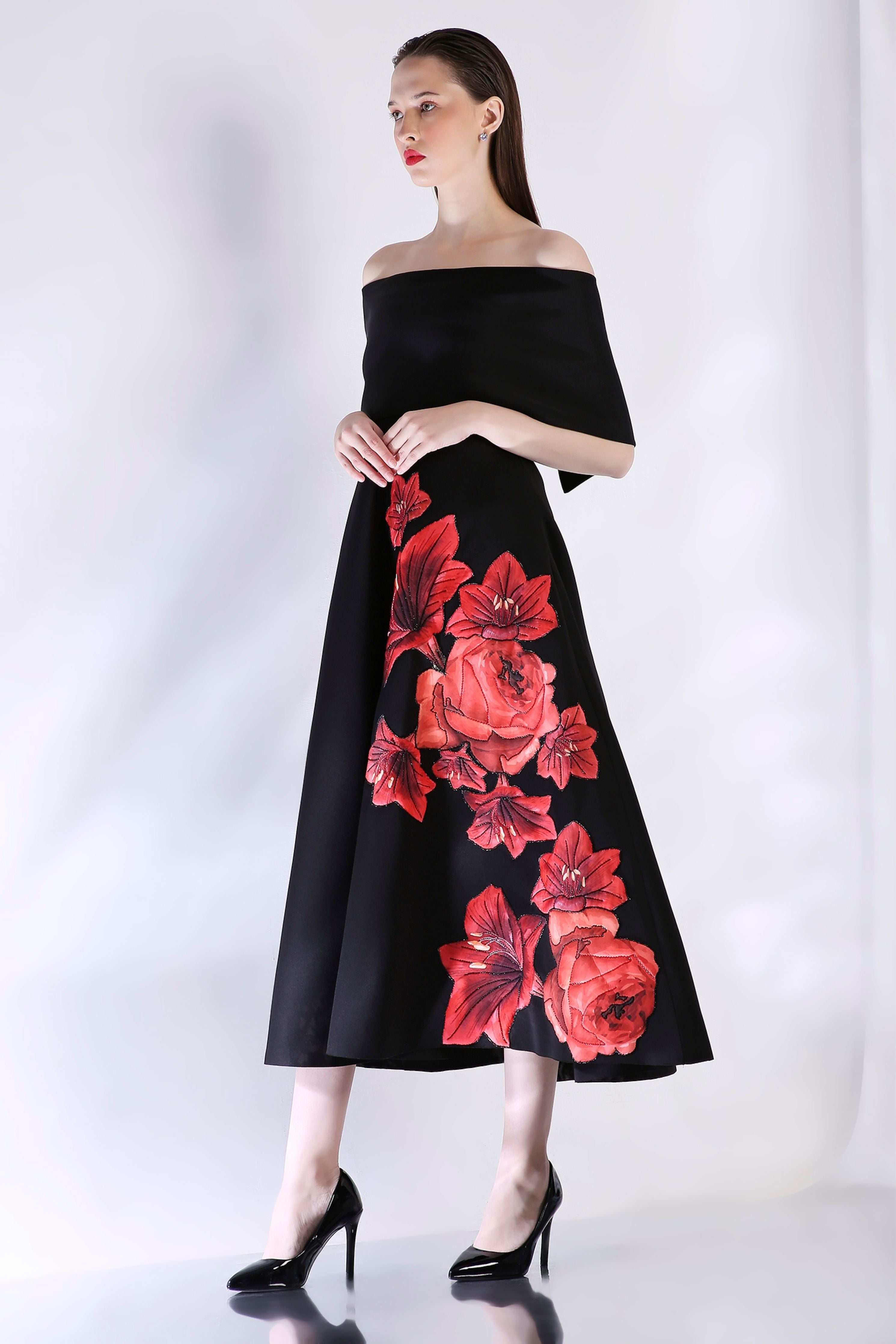 Black Wrap Strapless Dress