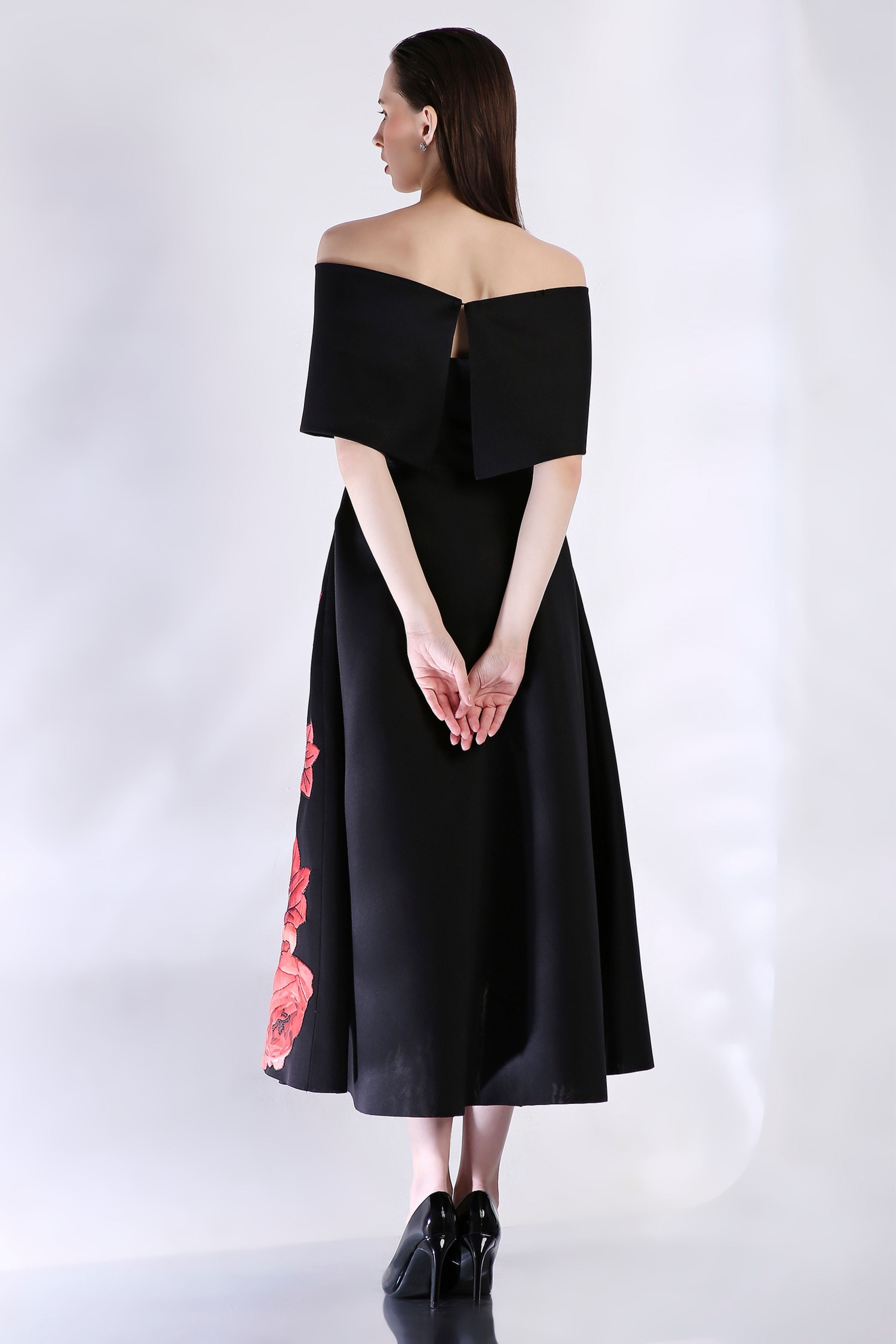 Black Wrap Strapless Dress