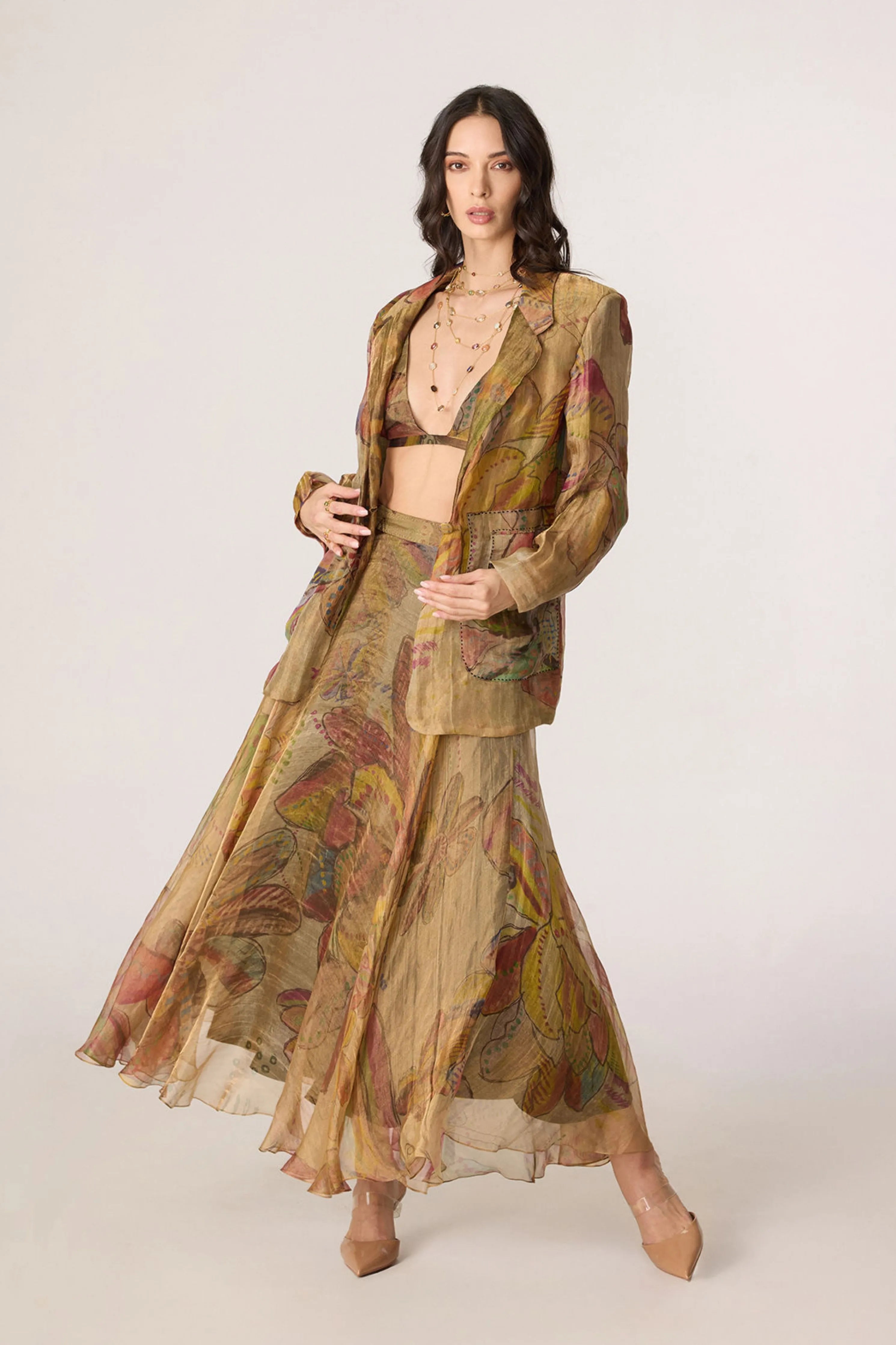 Micah Blazer With Arleth Bralette & Revah Skirt