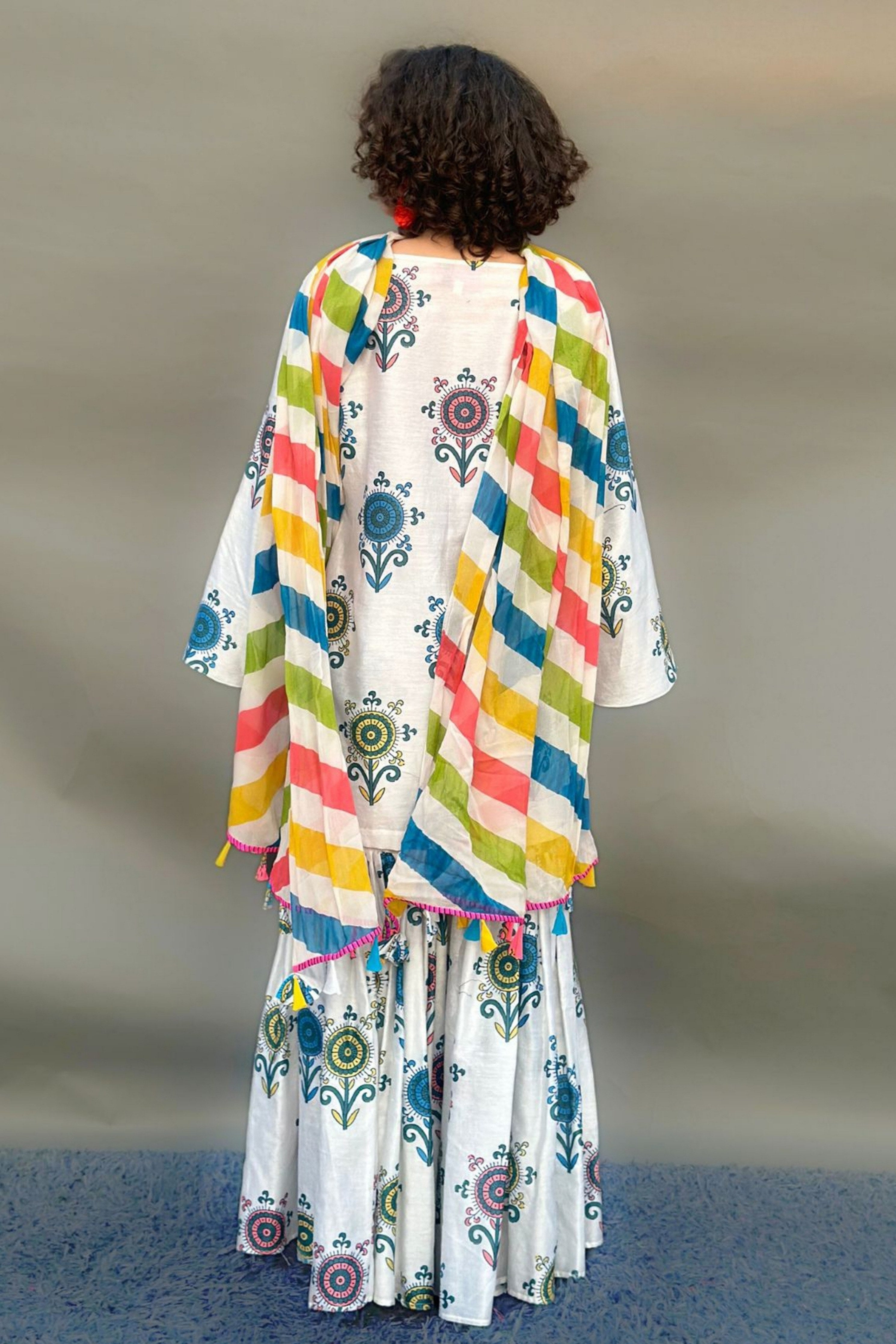 Block Printed Sharara Set