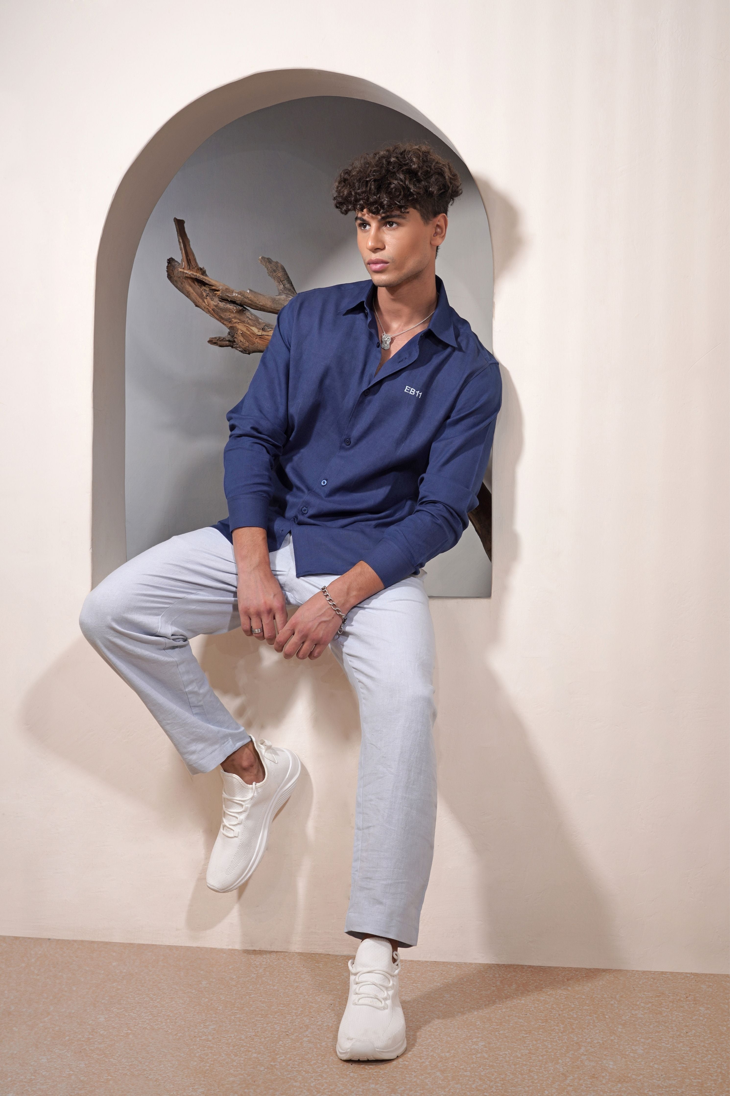 Bluberry Chip Linen Shirt