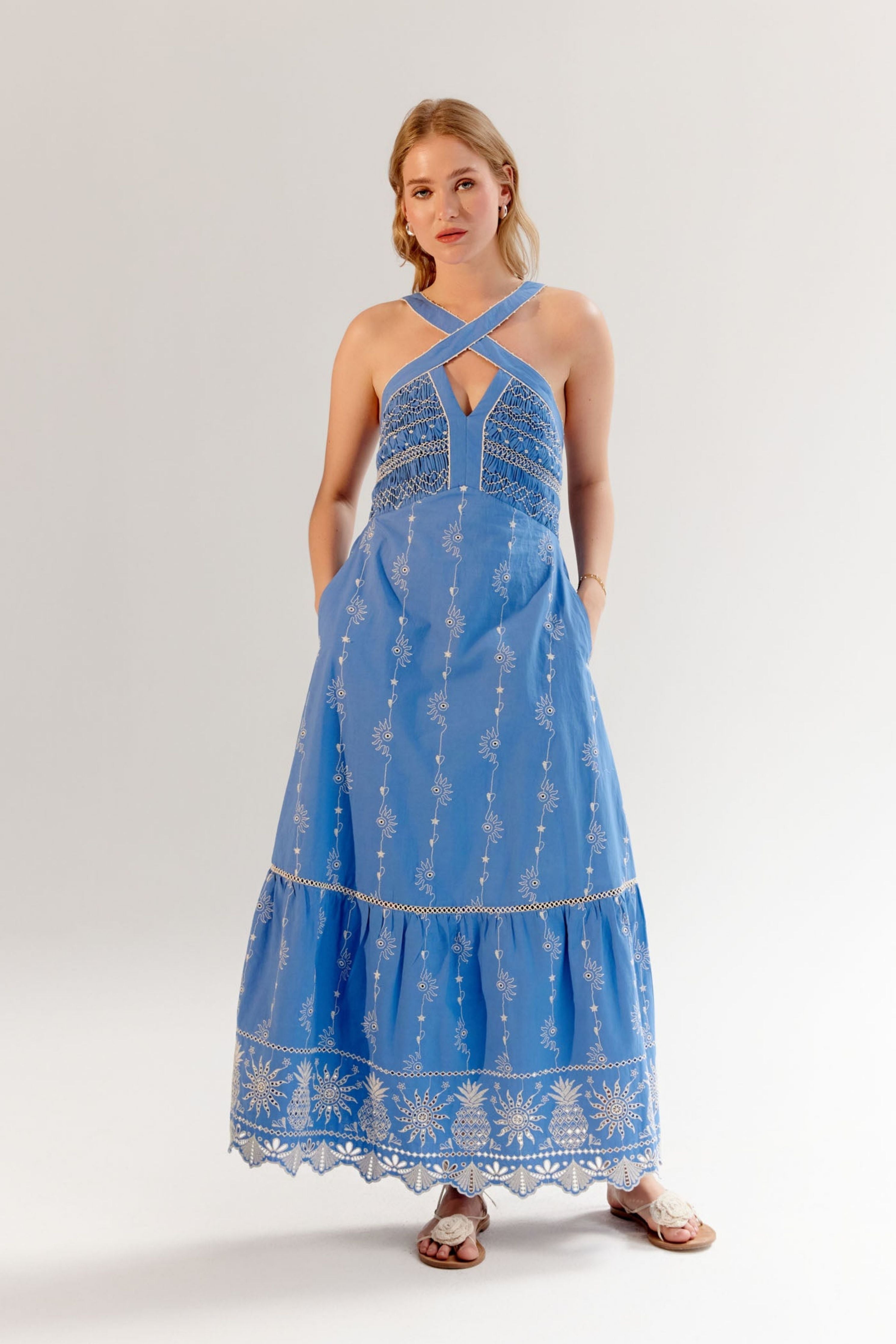Blue Aida Maxi Dress