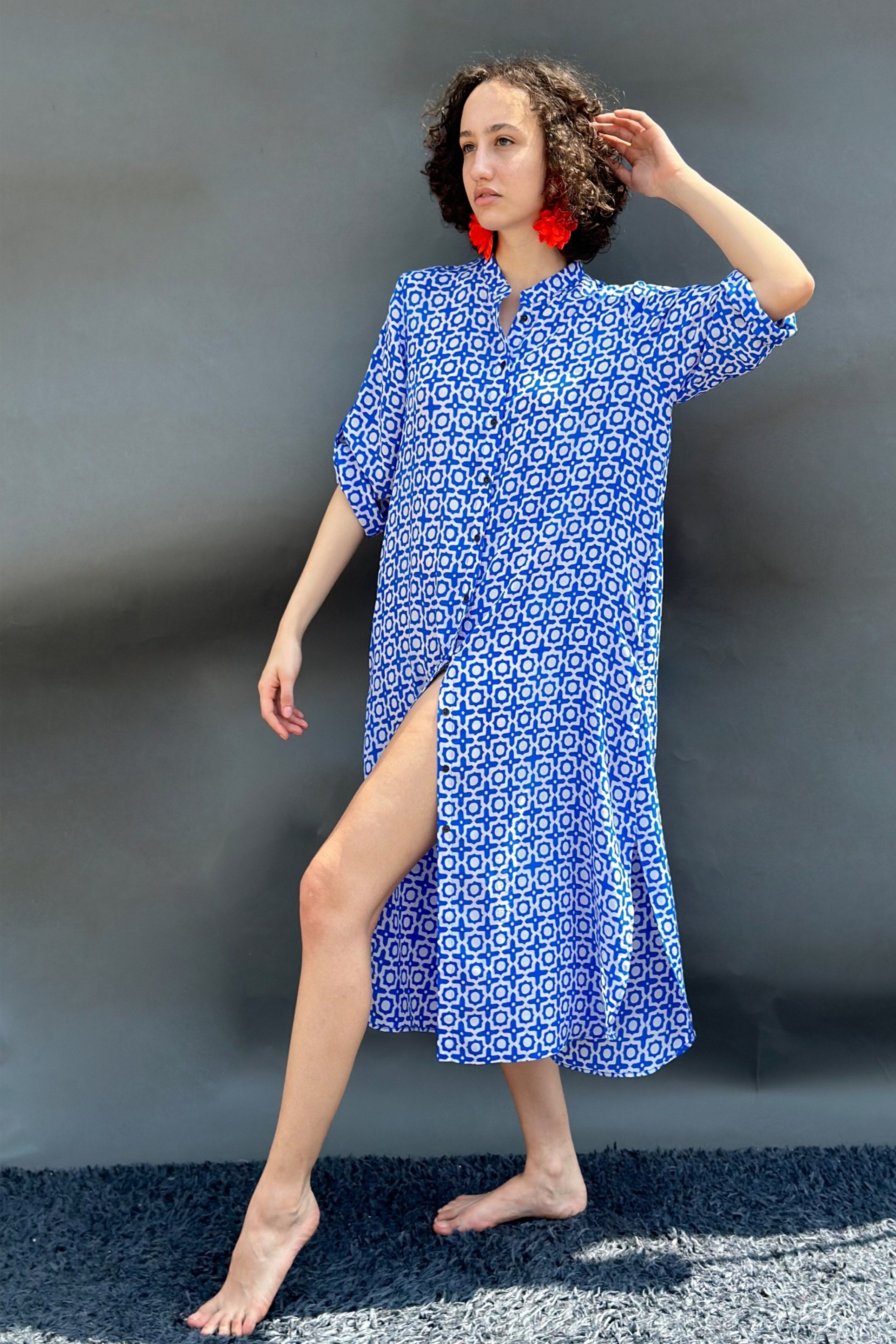 Blue Buttoned Tunic