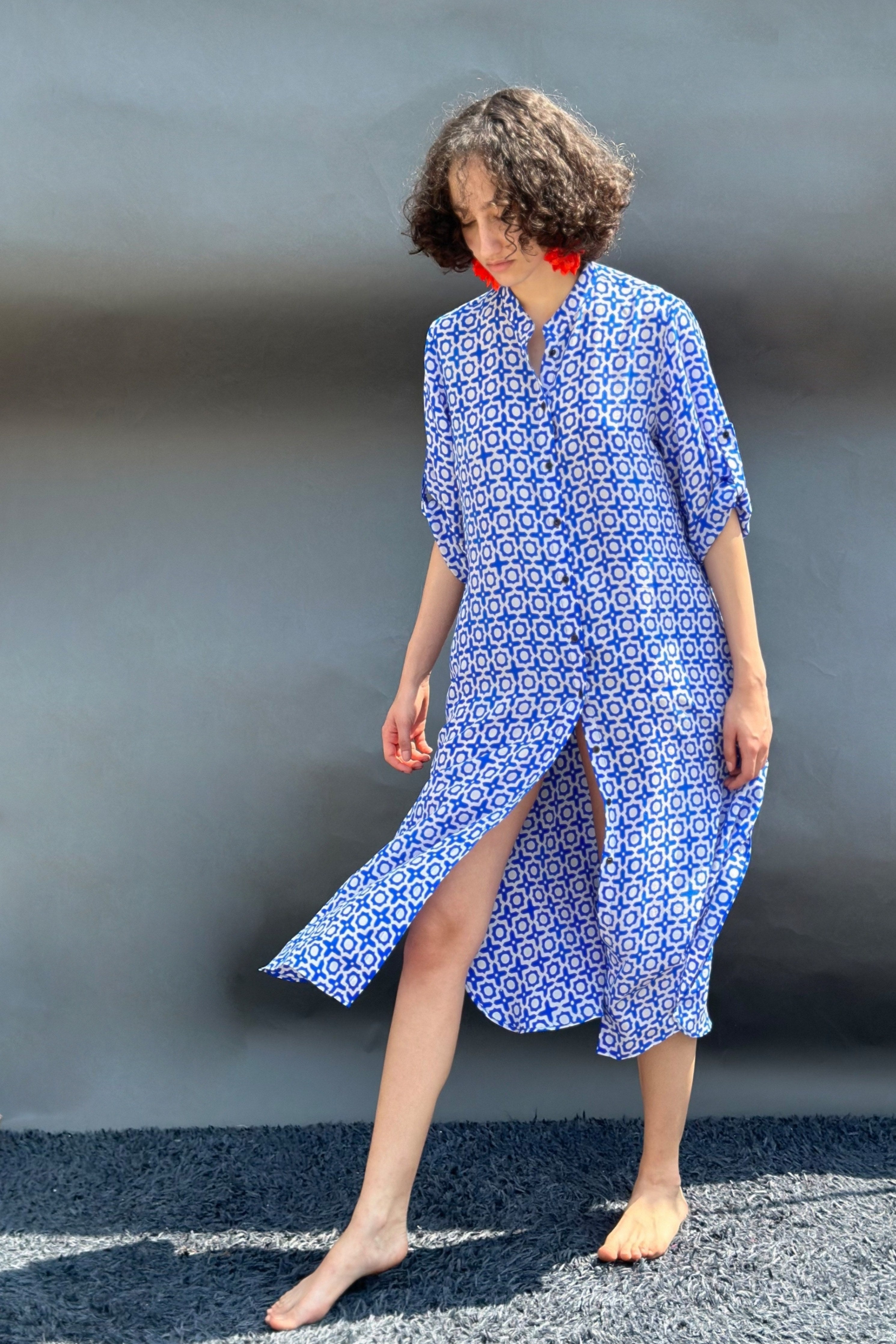 Blue Buttoned Tunic