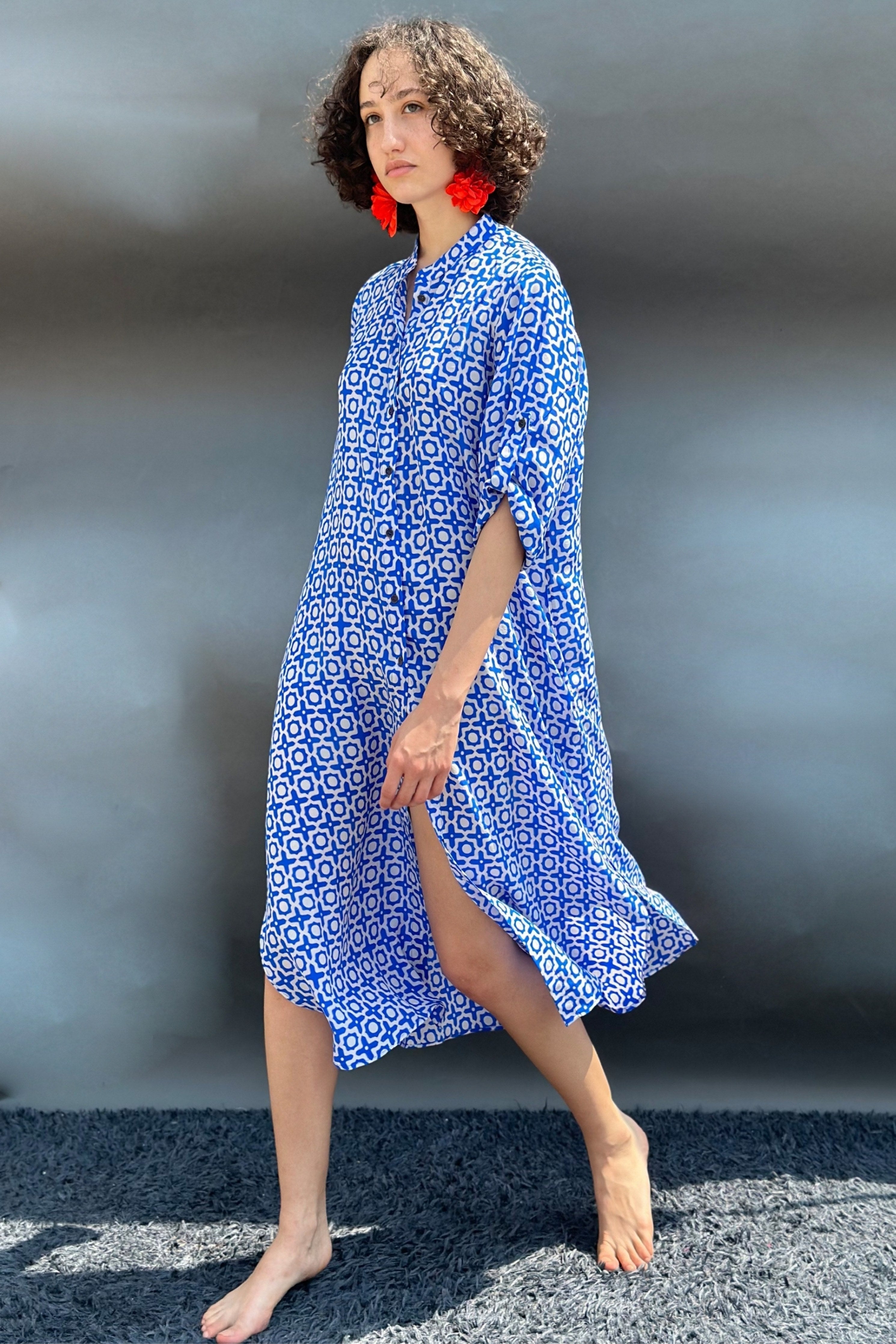 Blue Buttoned Tunic