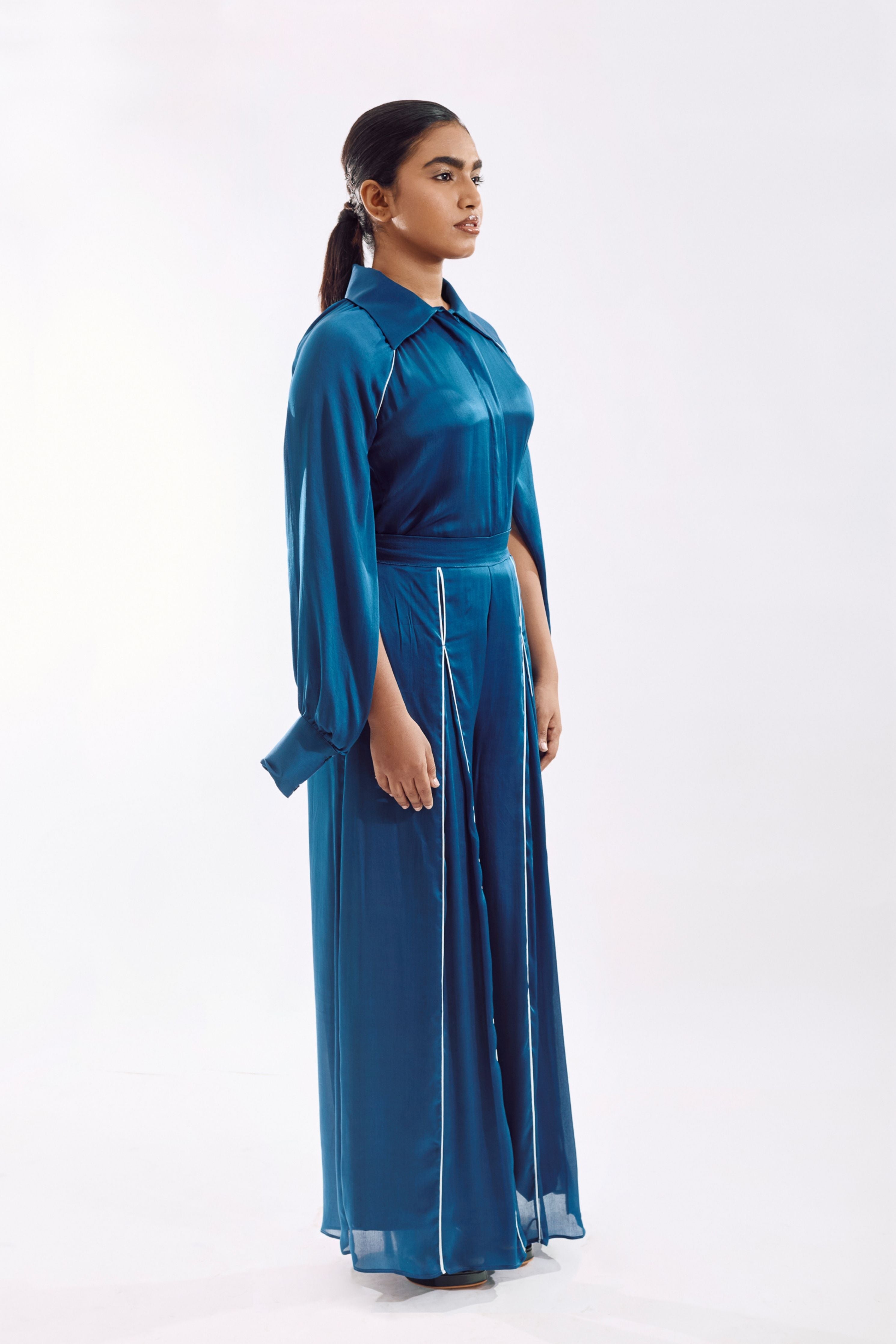 Blue Cape Co-Ord set