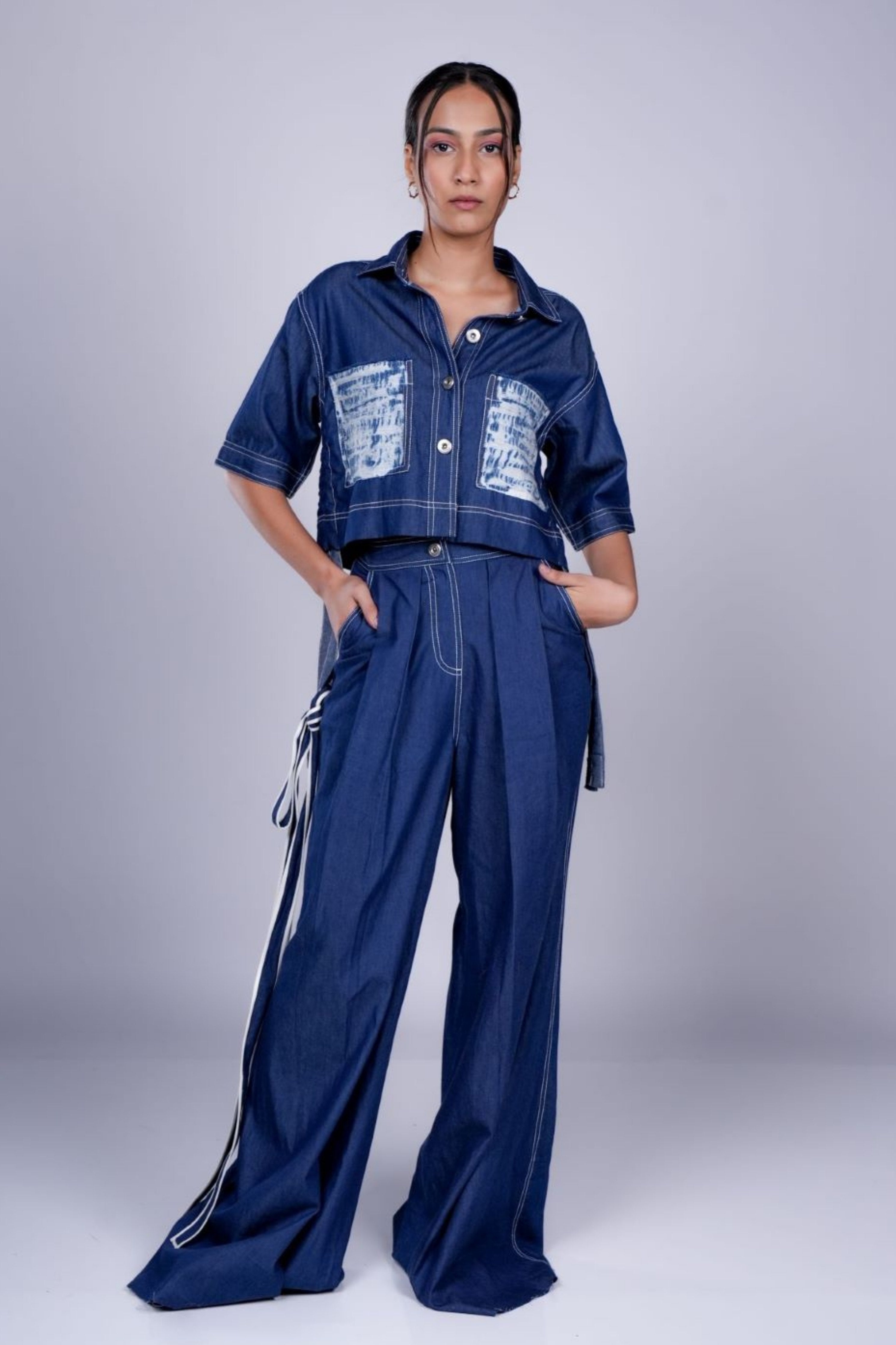 Blue Denim Patchwork Co-Ord Set