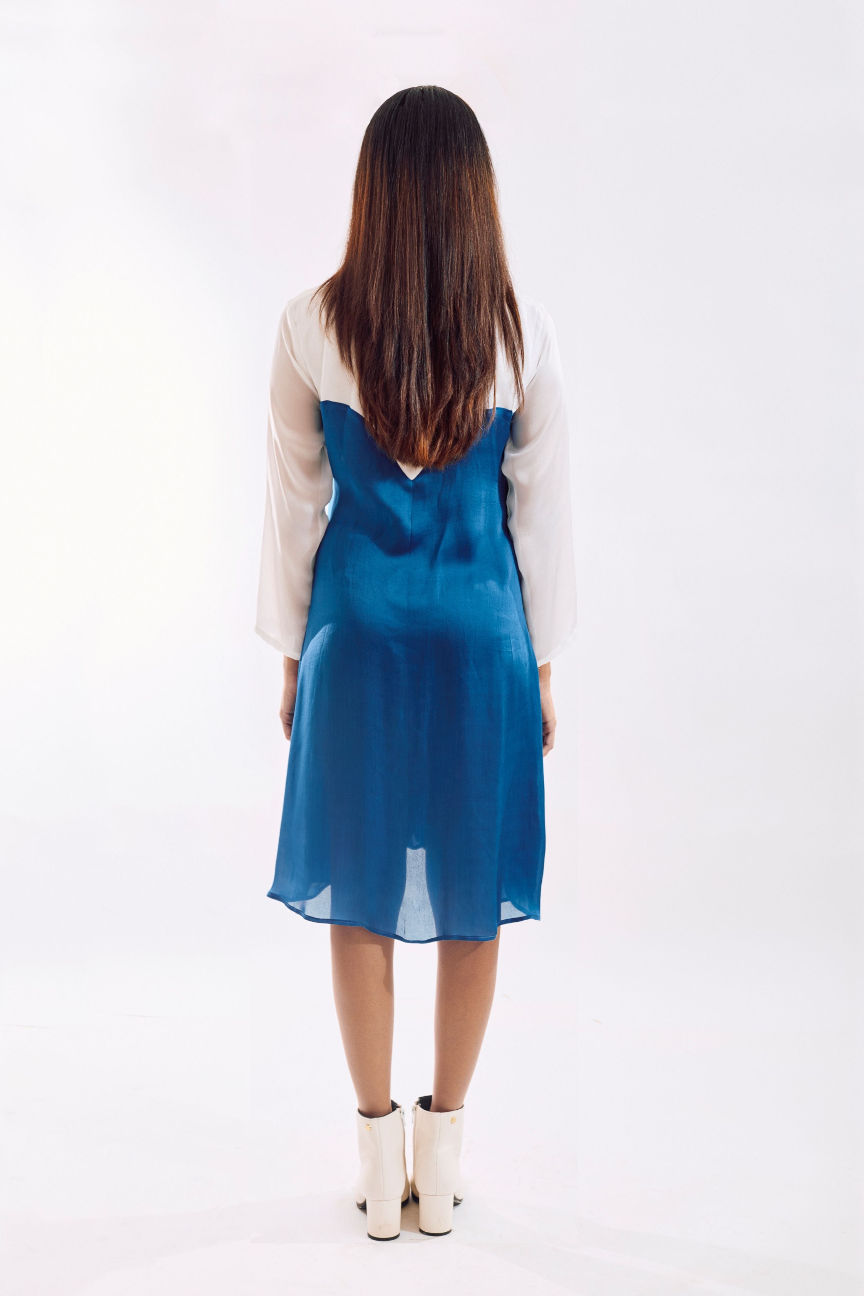 Blue Half Tie Dress