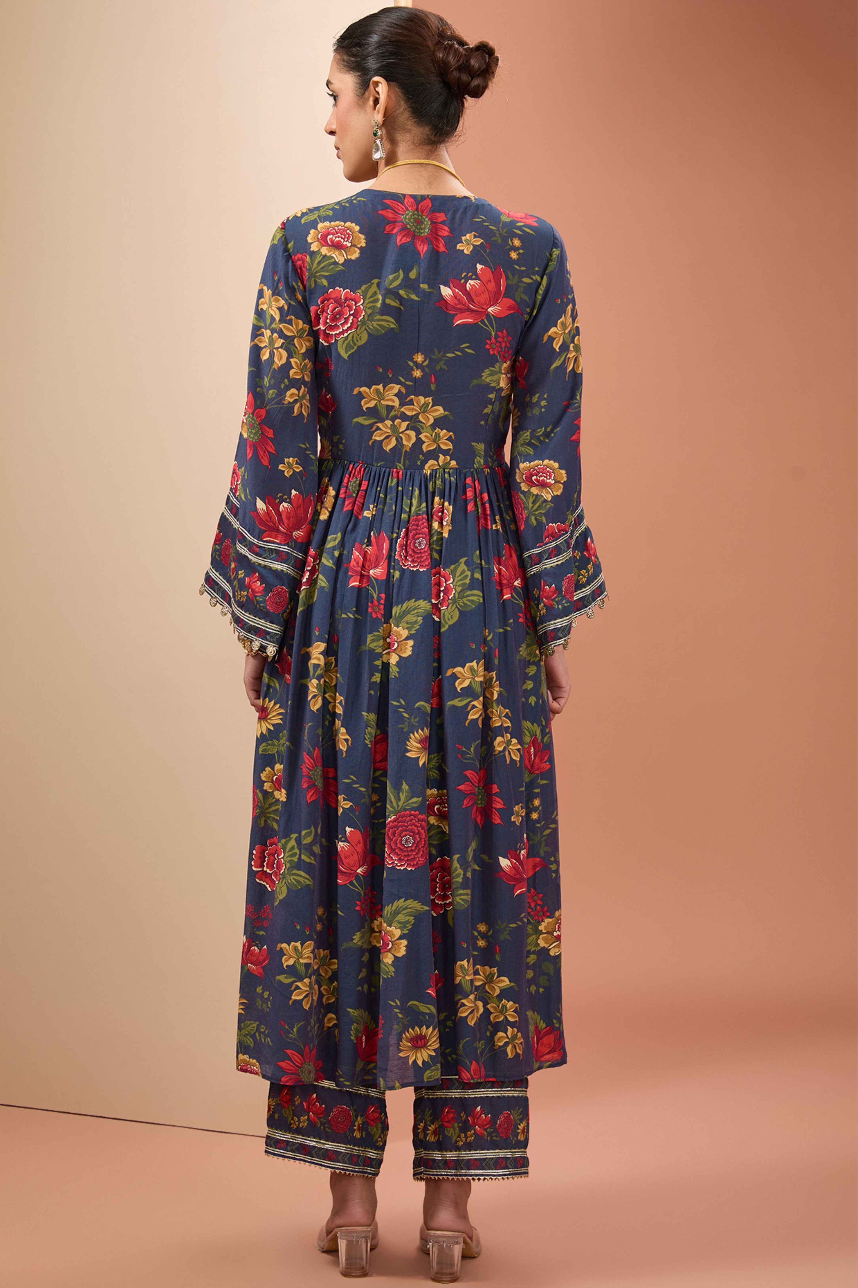 Blue Printed Kurta Set