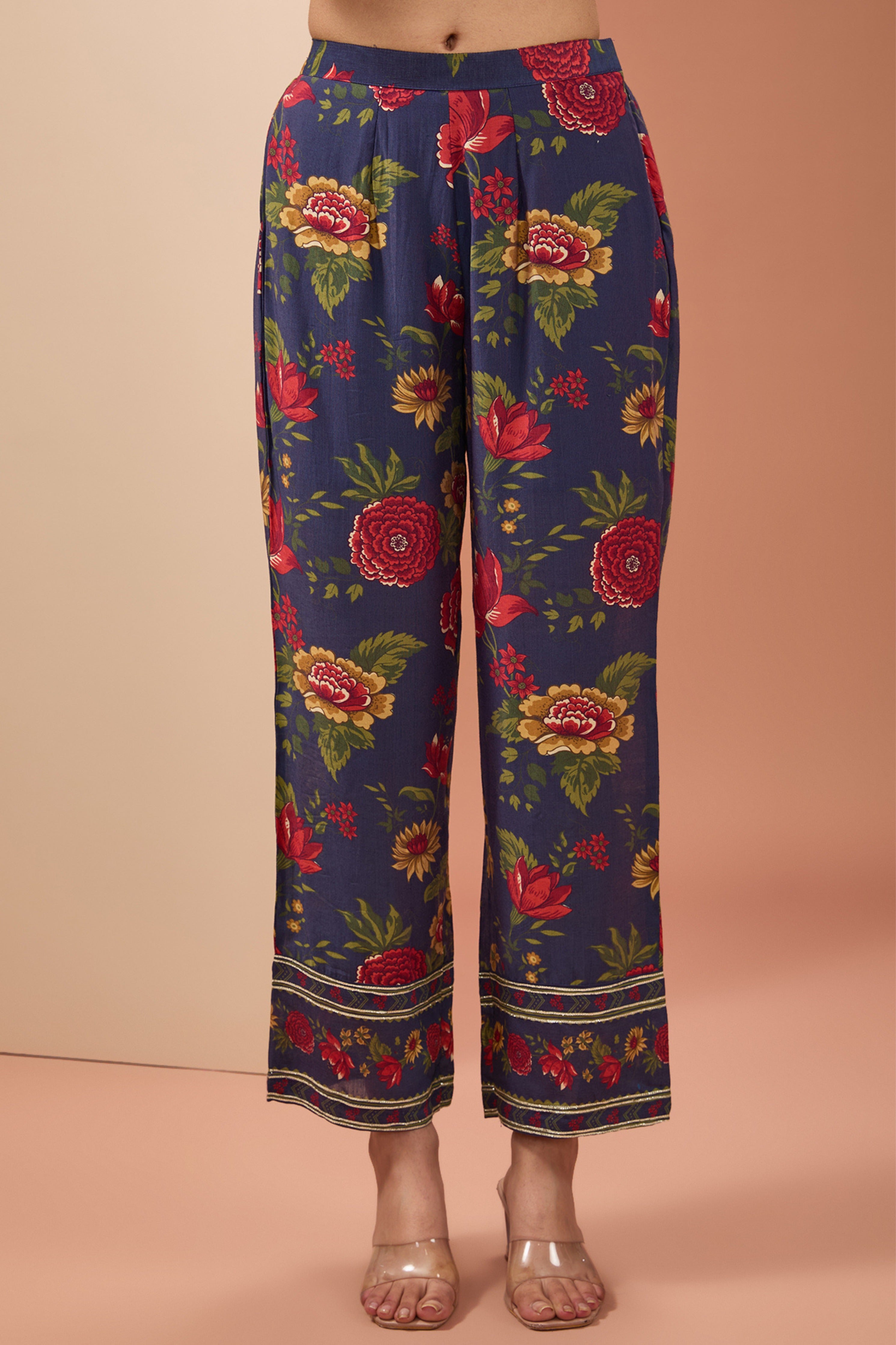 Blue Printed Kurta Set