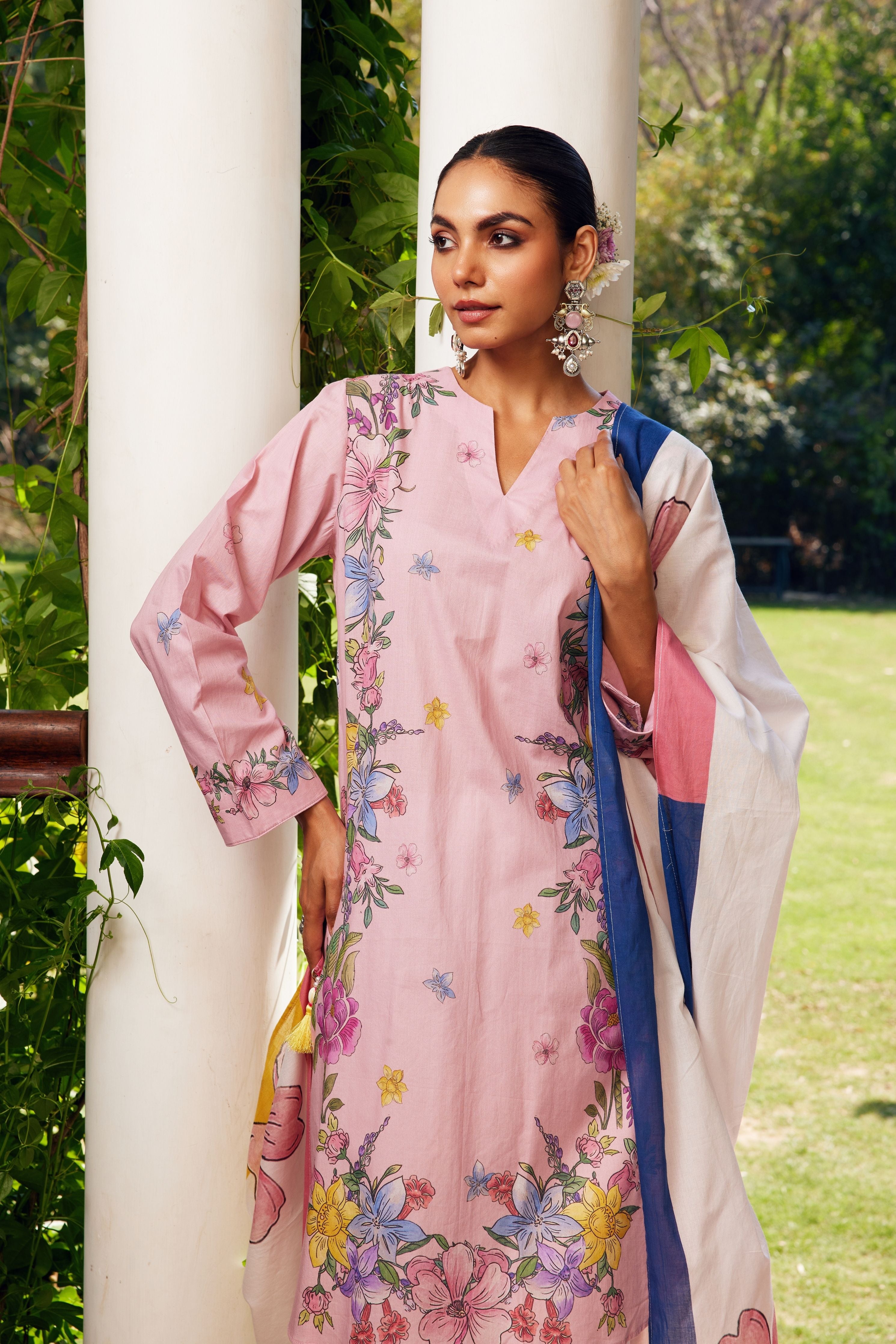 Blush Pink Gulzaar Short Kurta Set