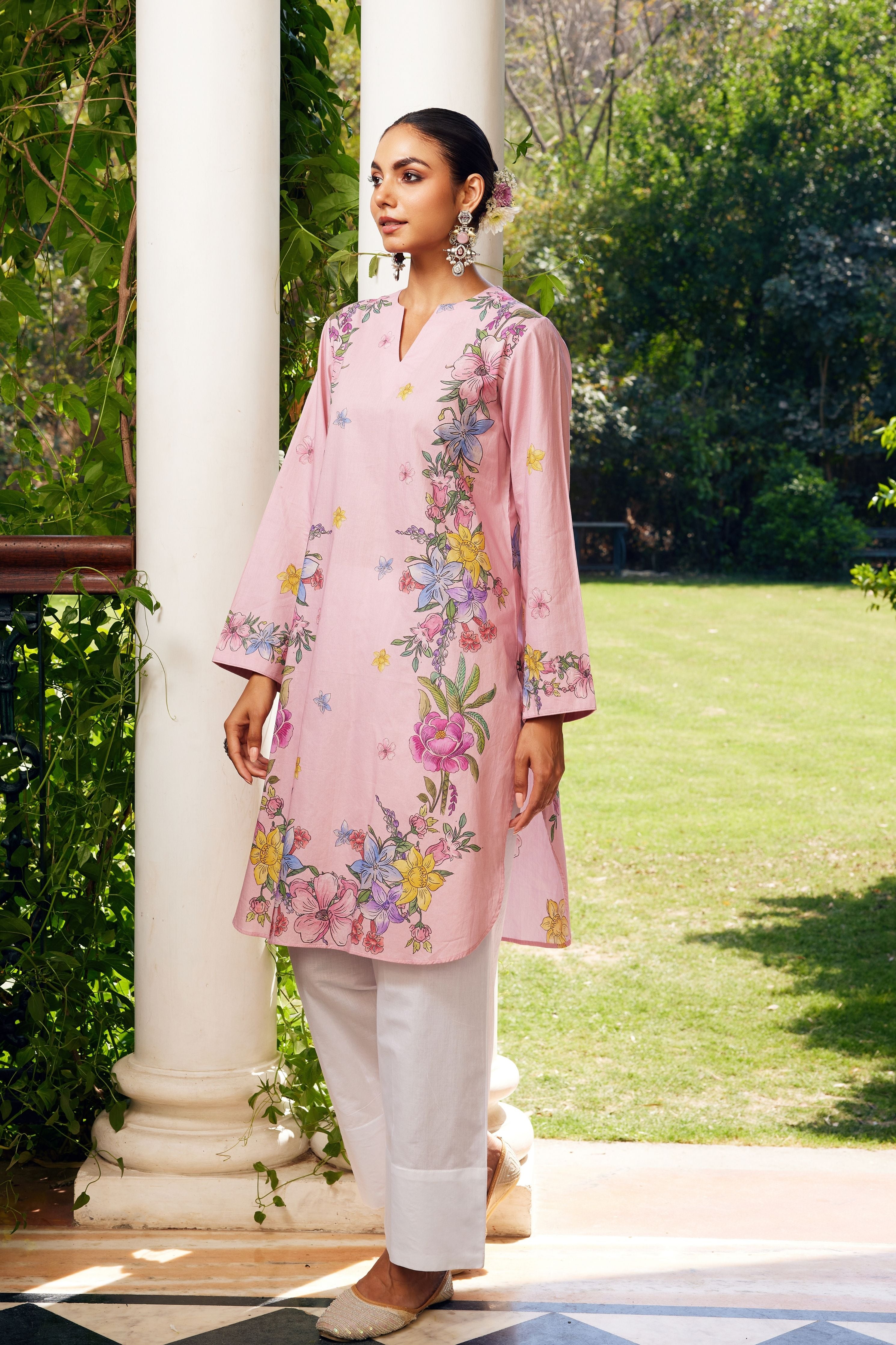 Blush Pink Gulzaar Short Kurta Set