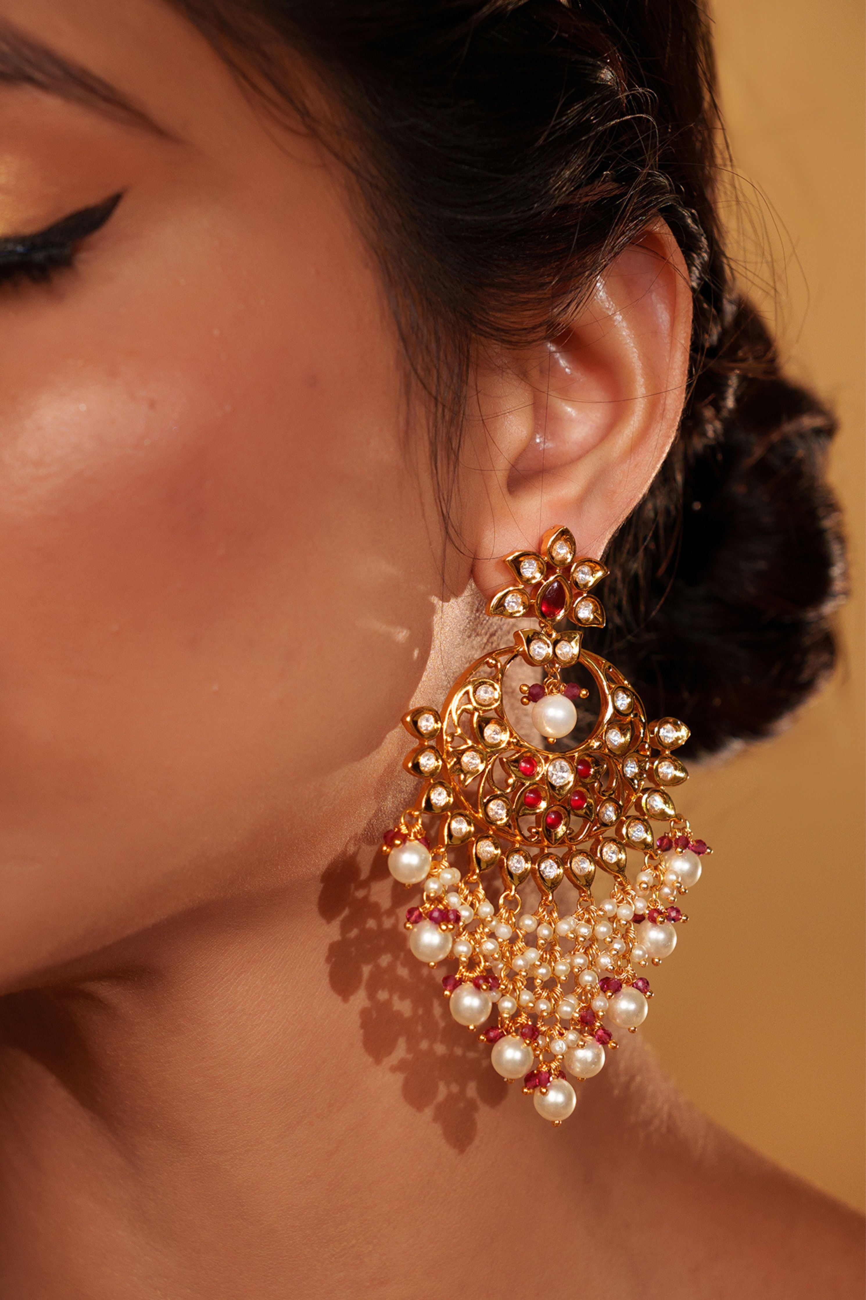 Bold And Elegant Kundan Danglers