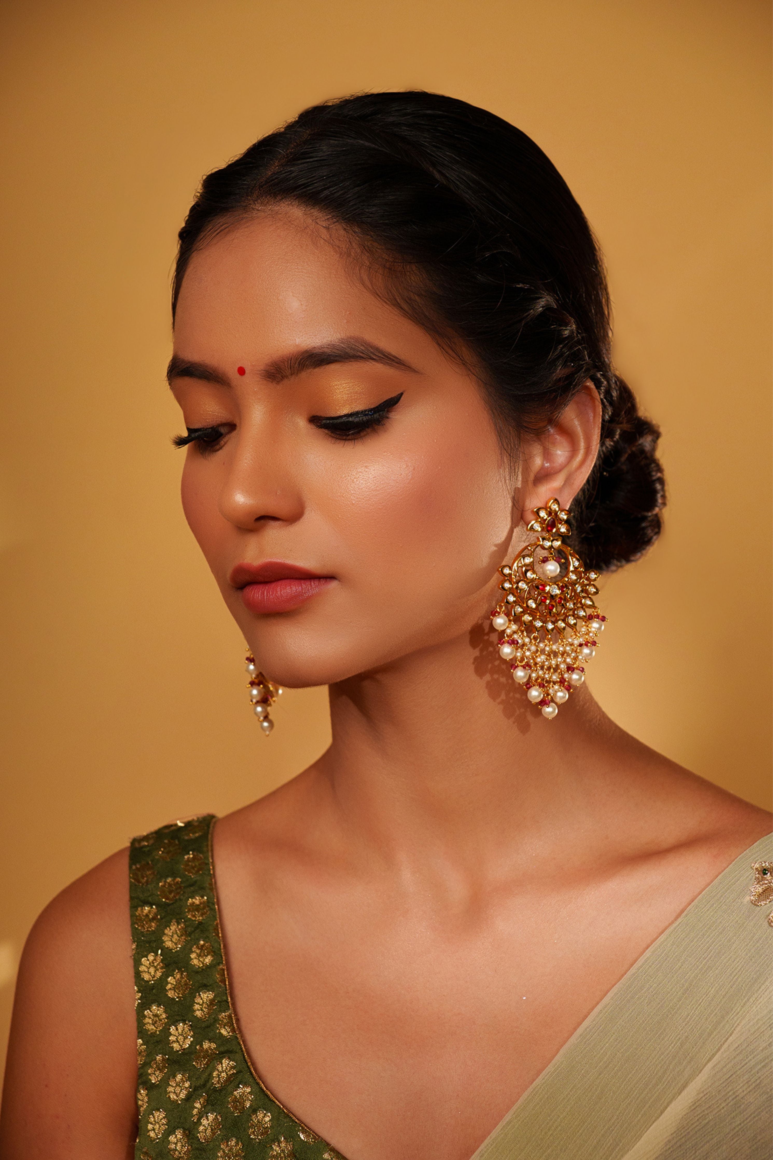 Bold And Elegant Kundan Danglers
