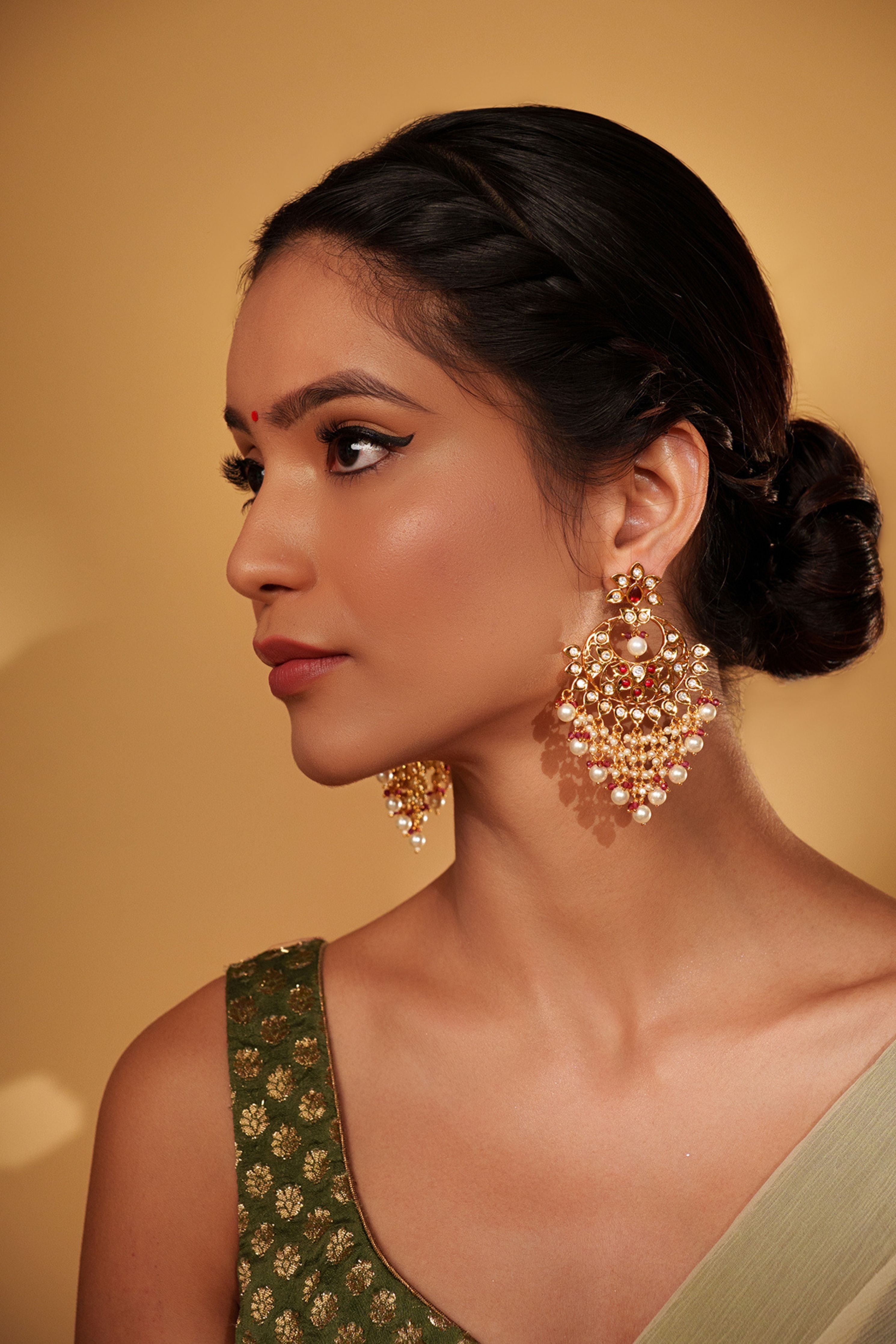 Bold And Elegant Kundan Danglers