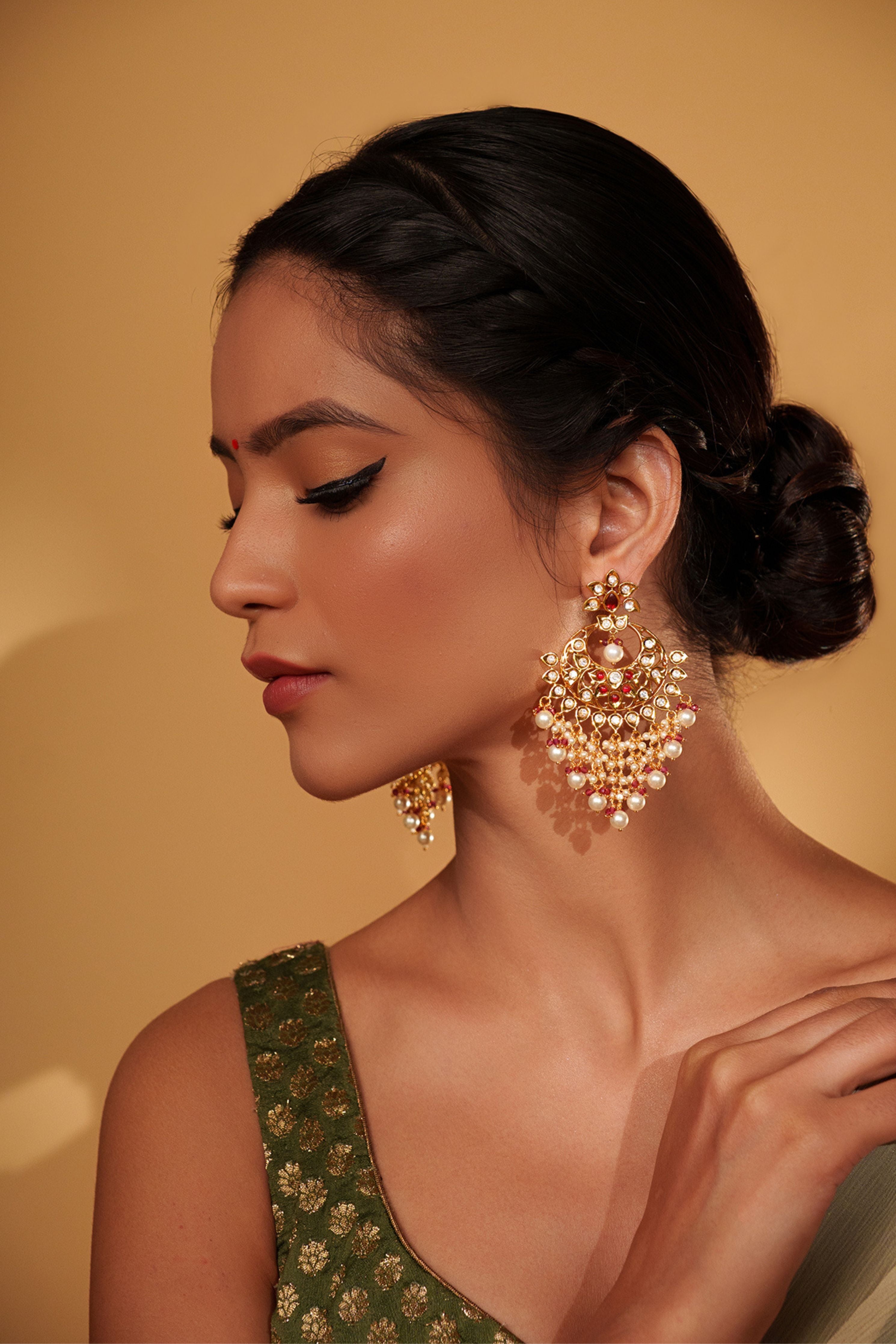 Bold And Elegant Kundan Danglers