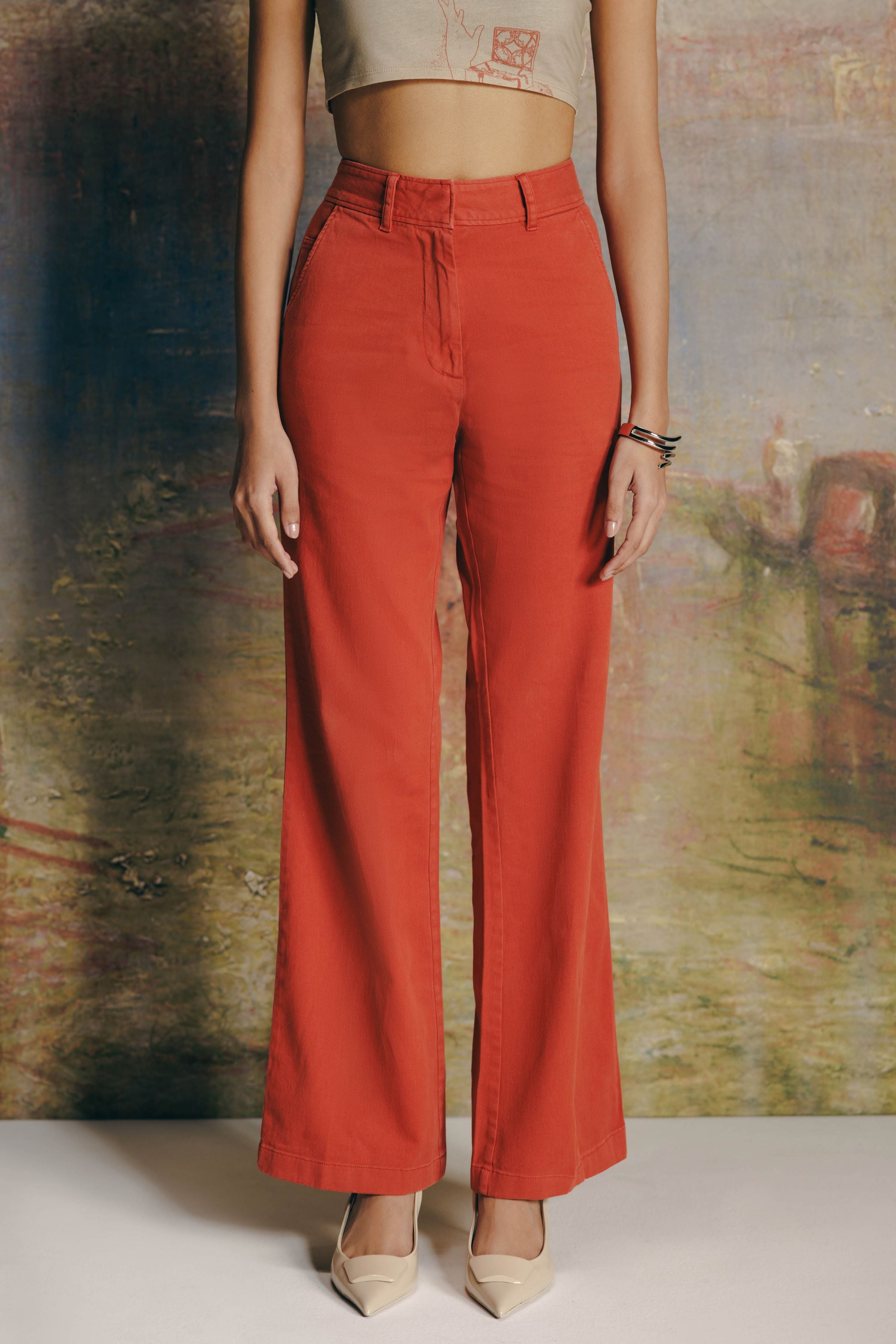 Bootcut Twill Pants
