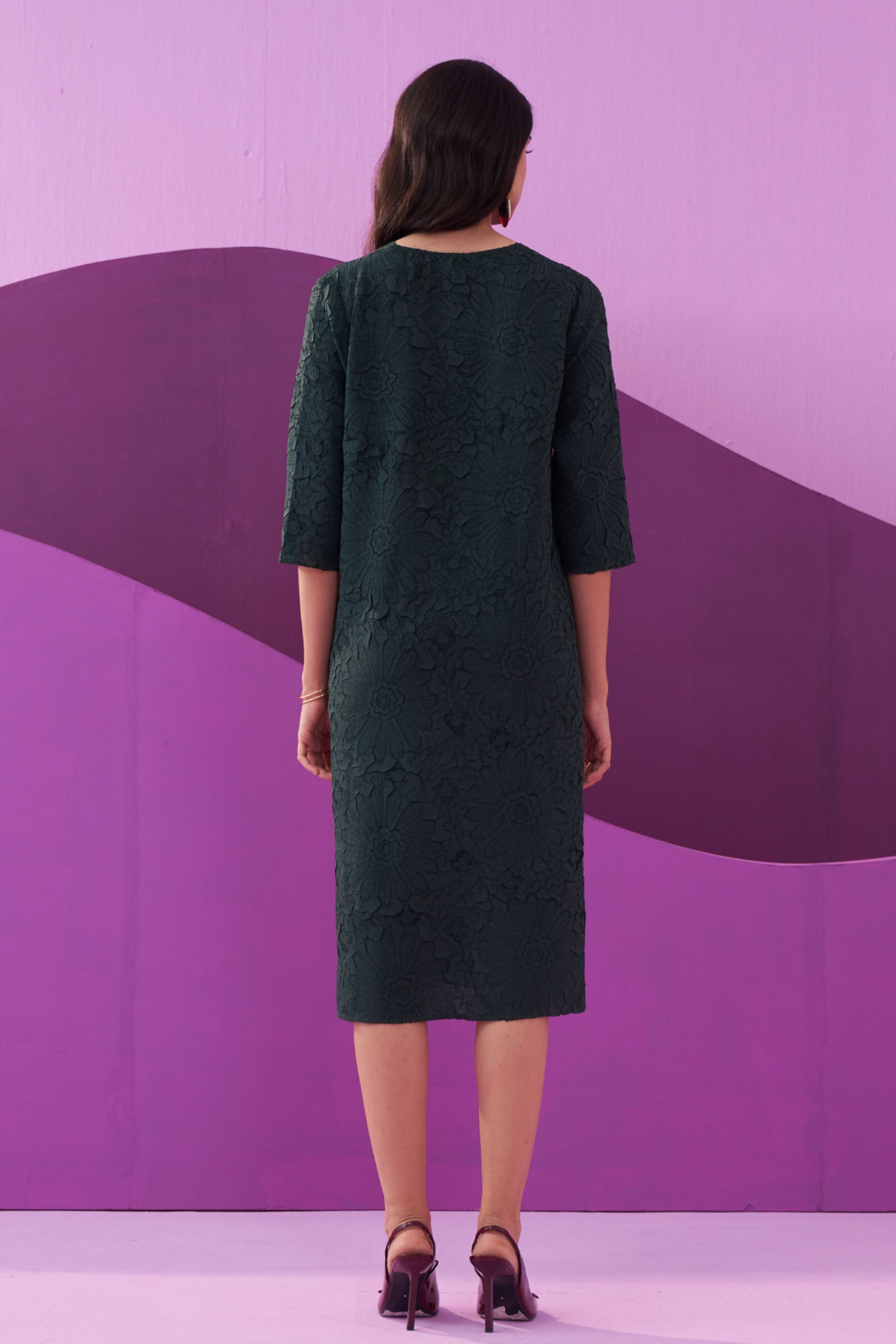 Bottle Green Campania Dress