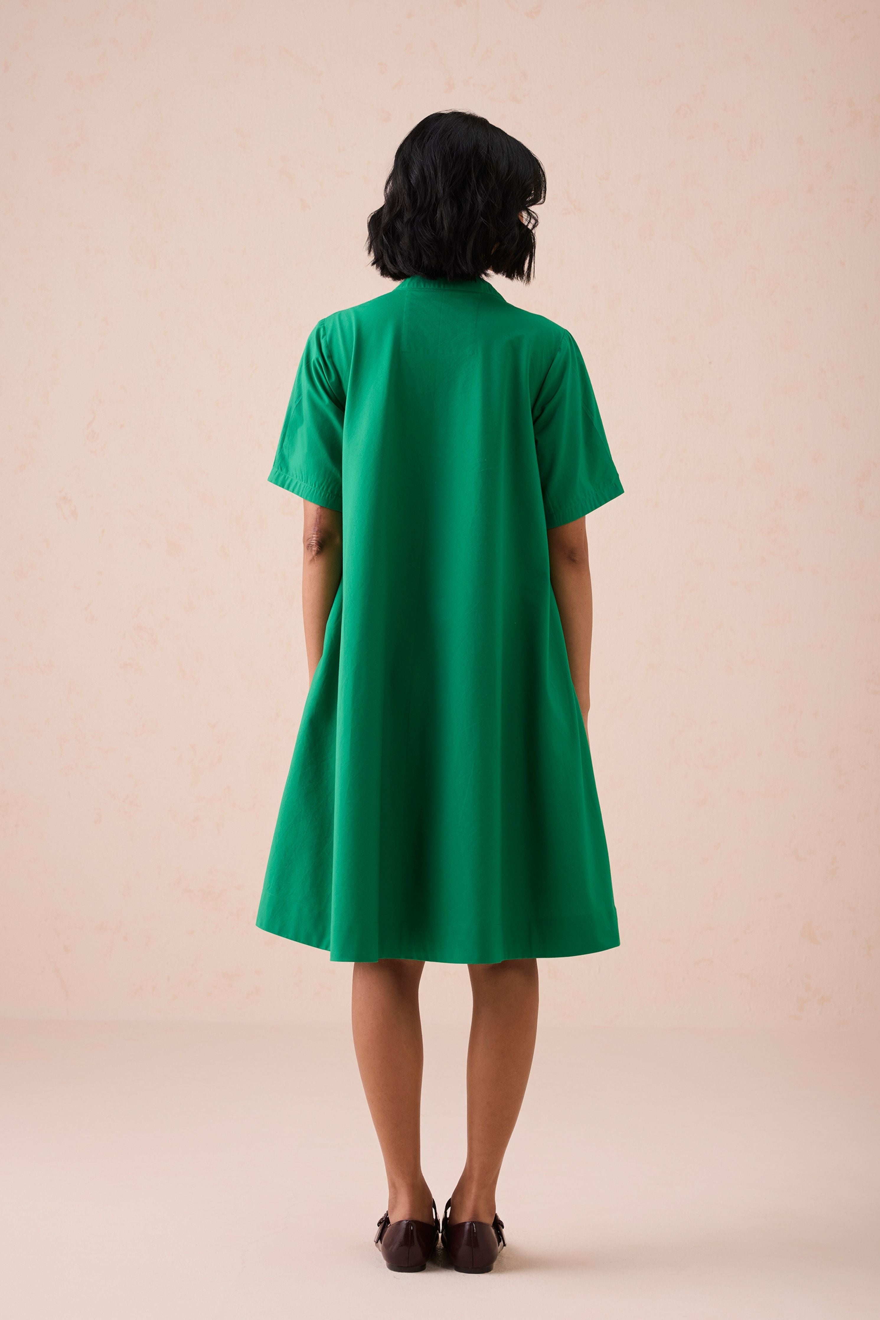 Bright Blessings Mandarin Collar Organic Cotton Dress