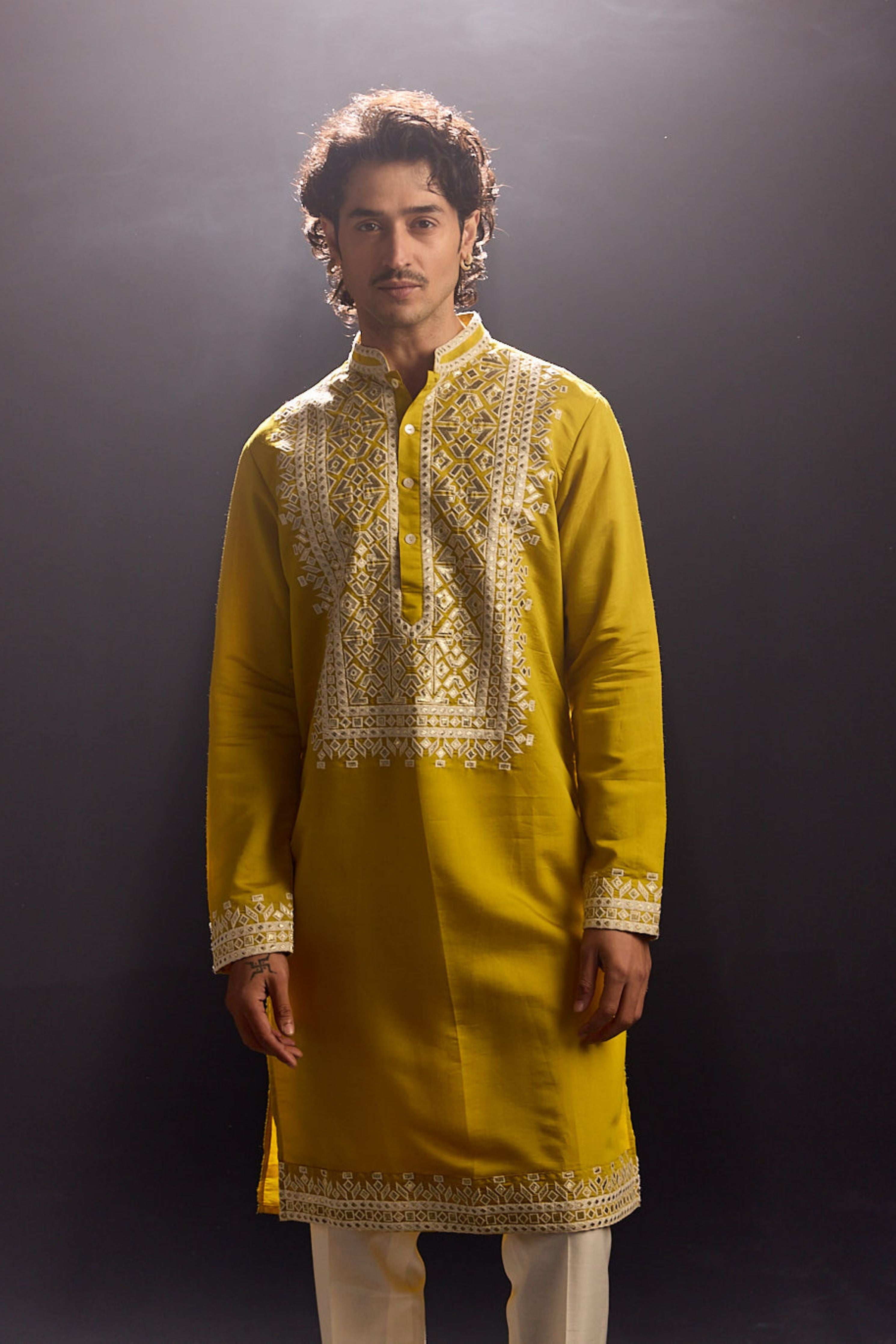 Bright Yellow Kurta Set