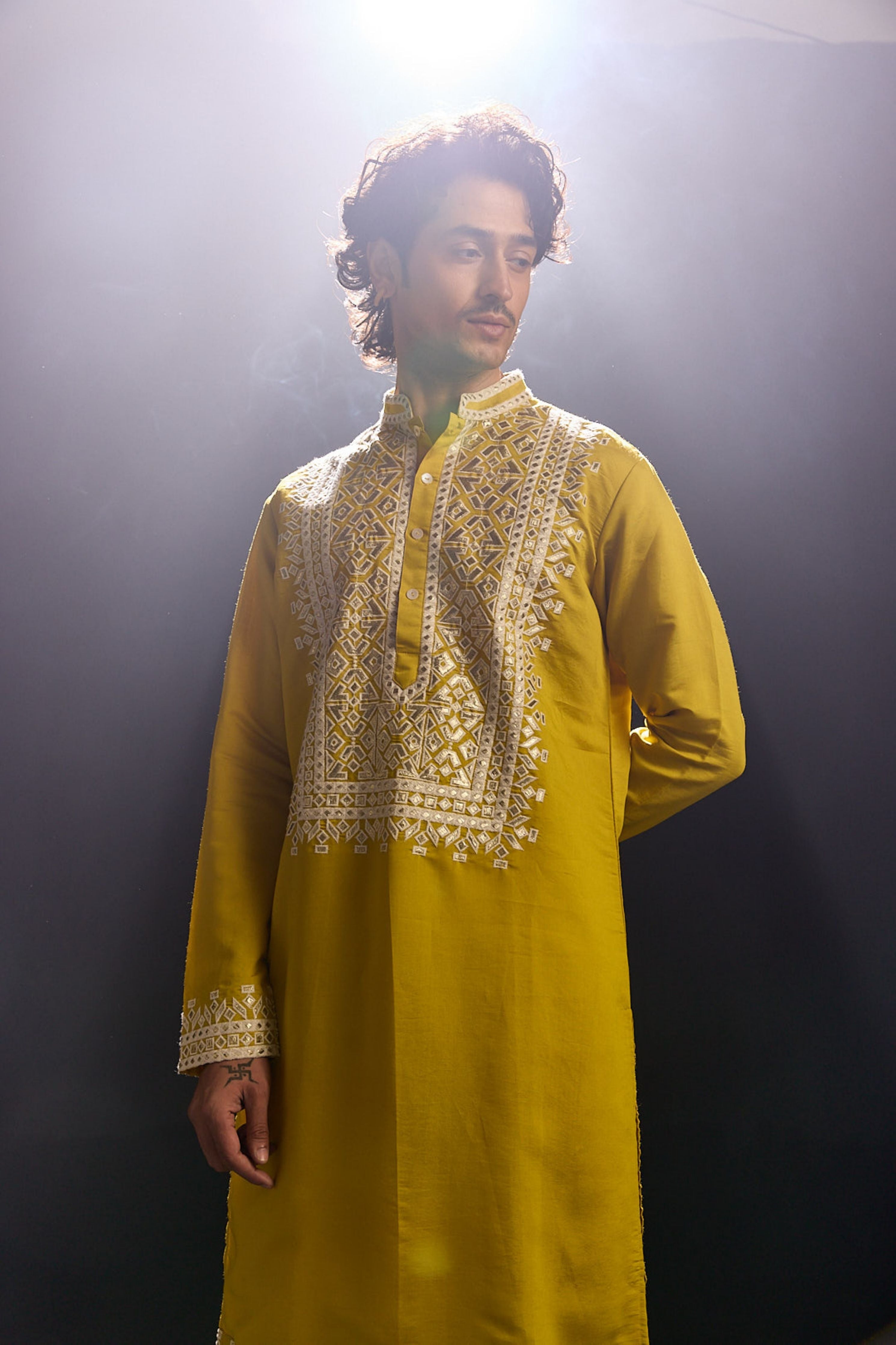 Bright Yellow Kurta Set