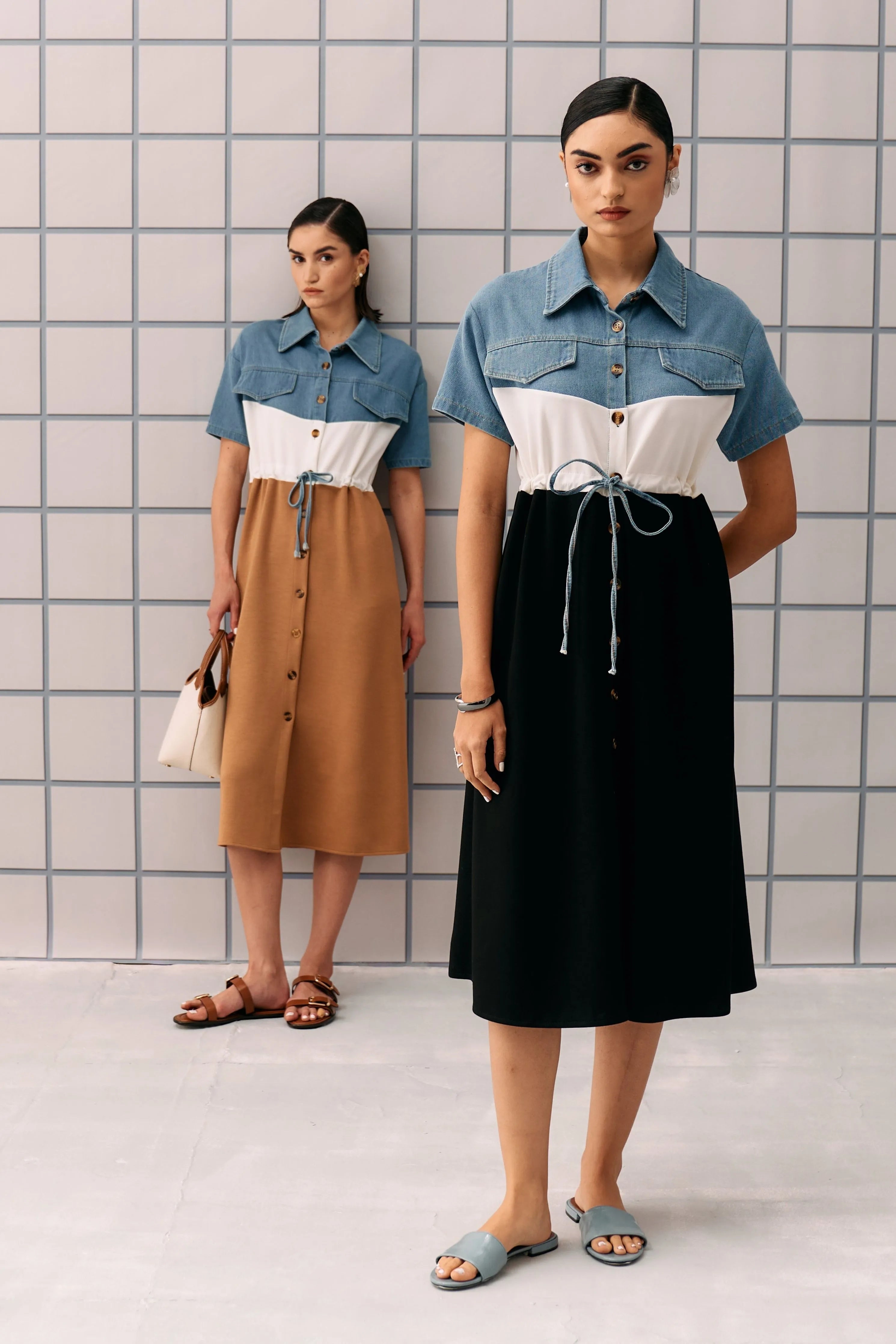 Brown Denim Capri Dress