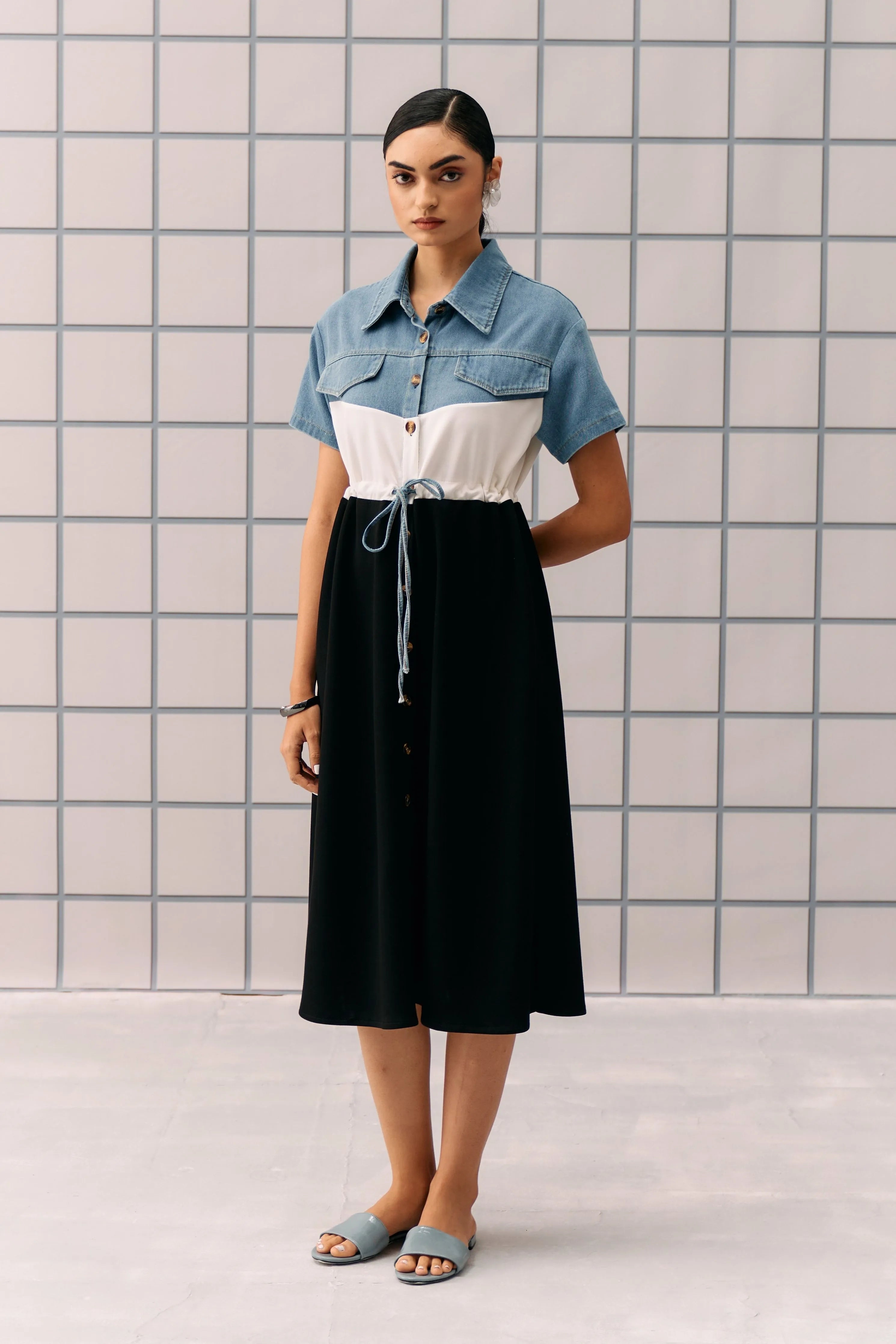 Black Denim Capri Dress