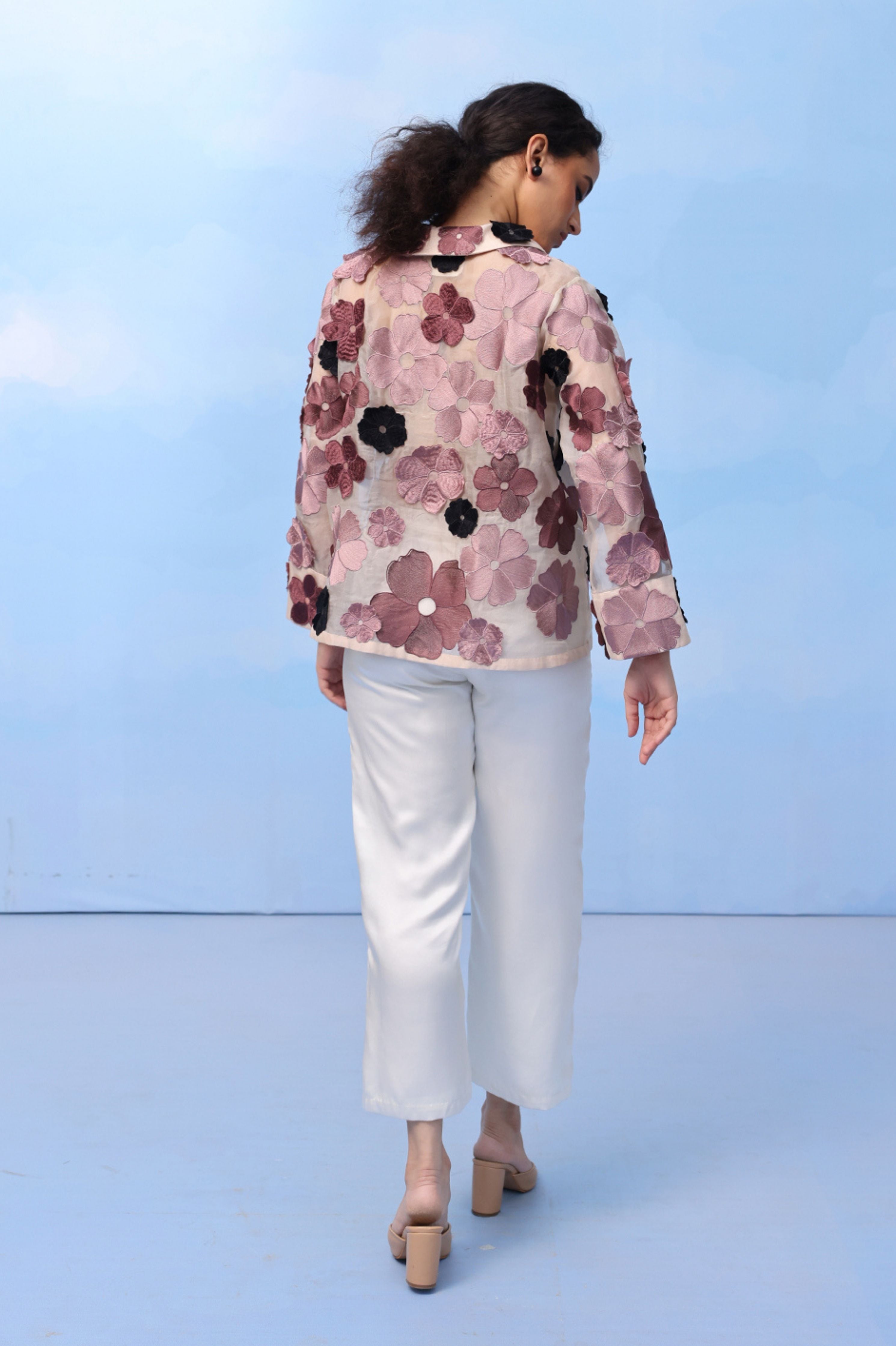 Black Three- Tone Bloom Shirt