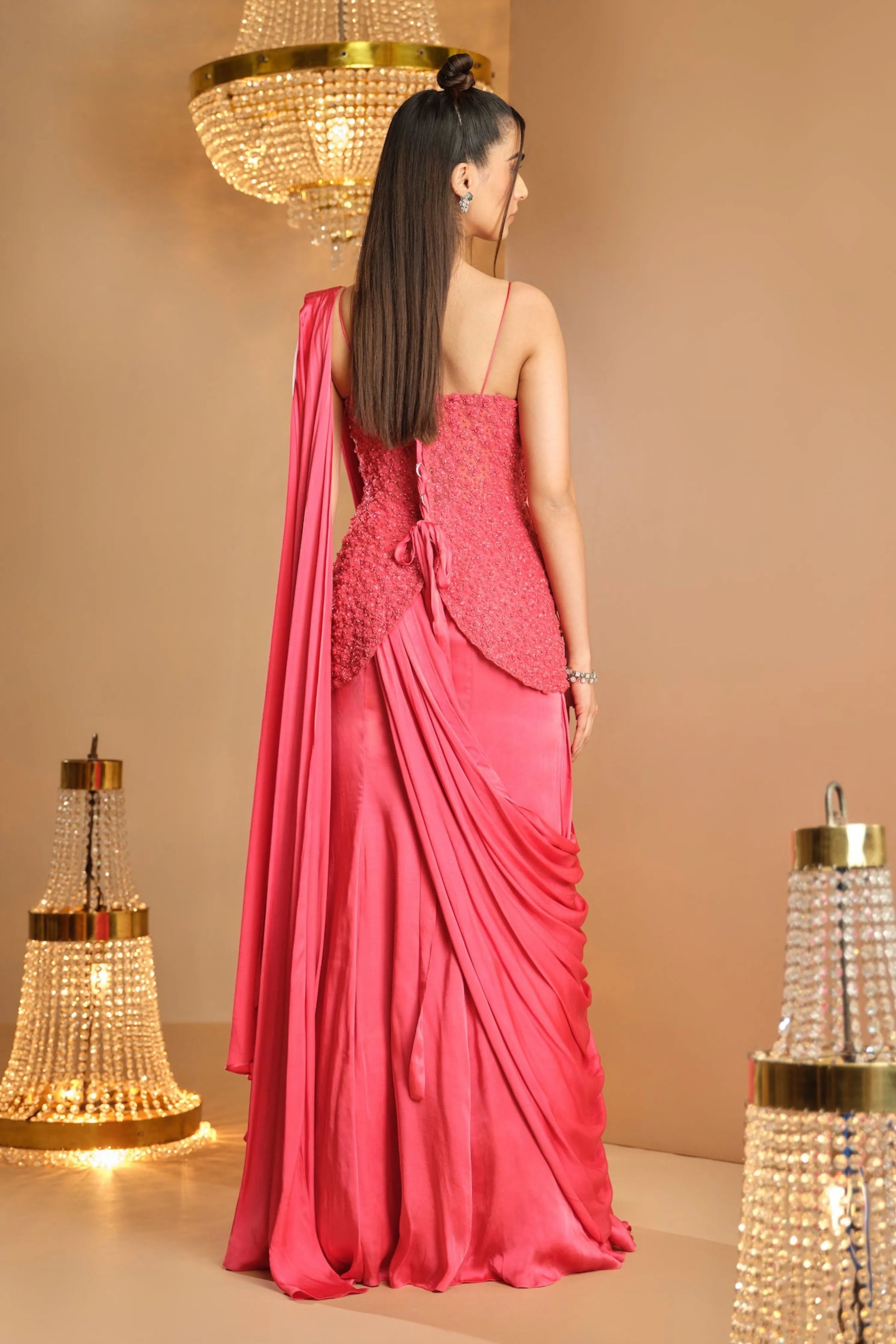 Gajari Draped Saree Set