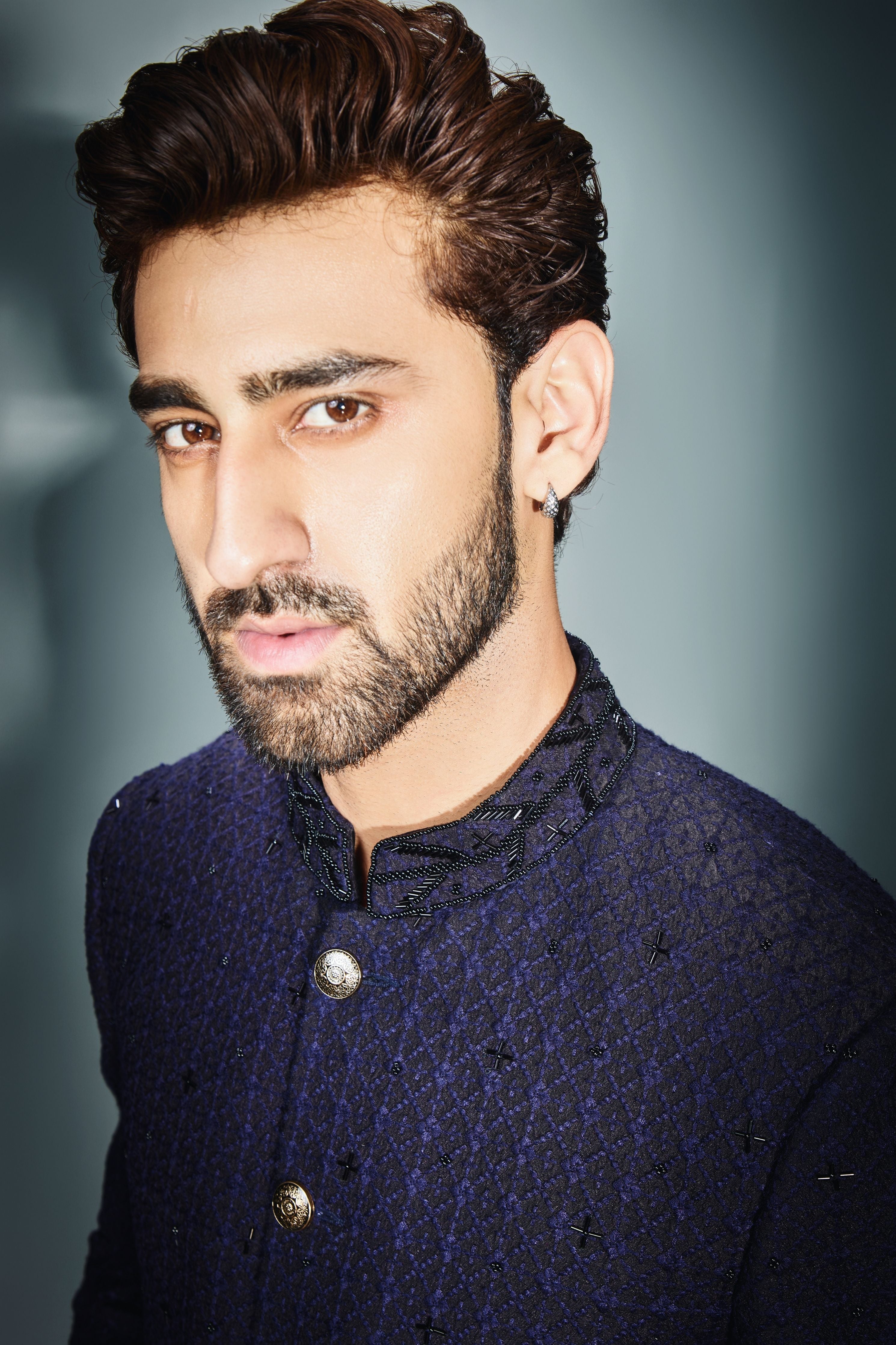 Black Katdana Work Achkan Set