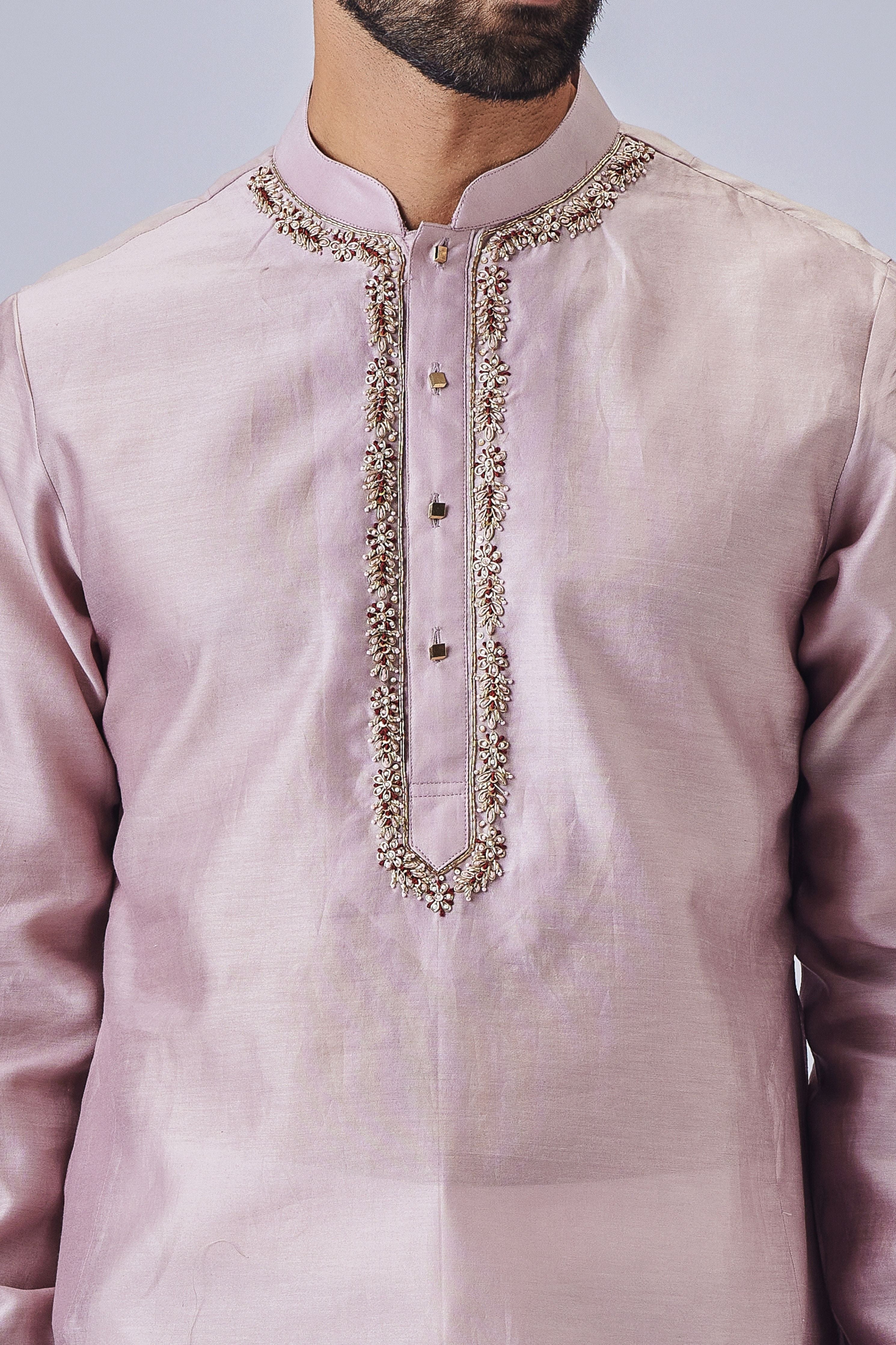 Light Cream Round Neckline Kurta Set