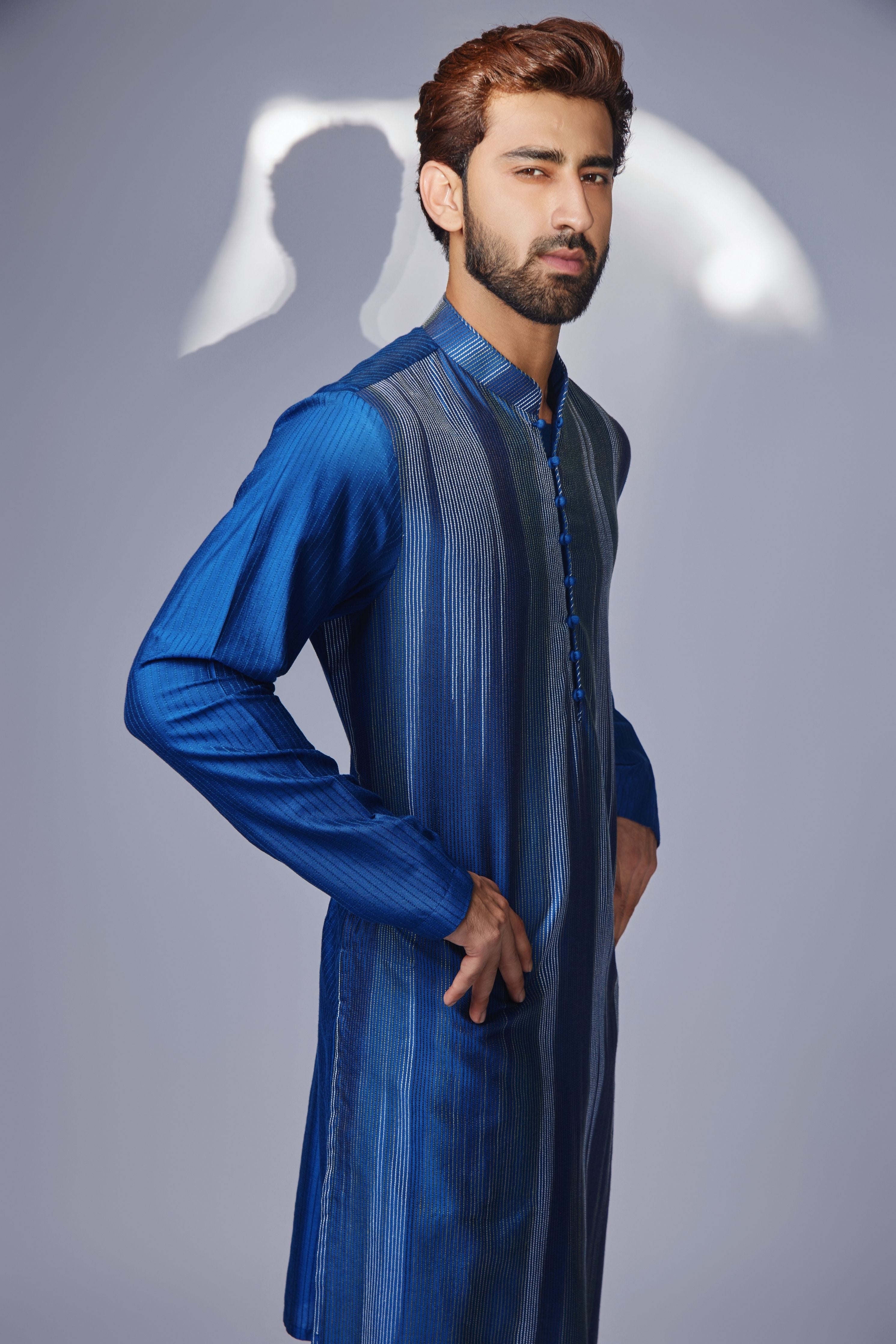 Blue Tagai Zig Zag Kurta Set