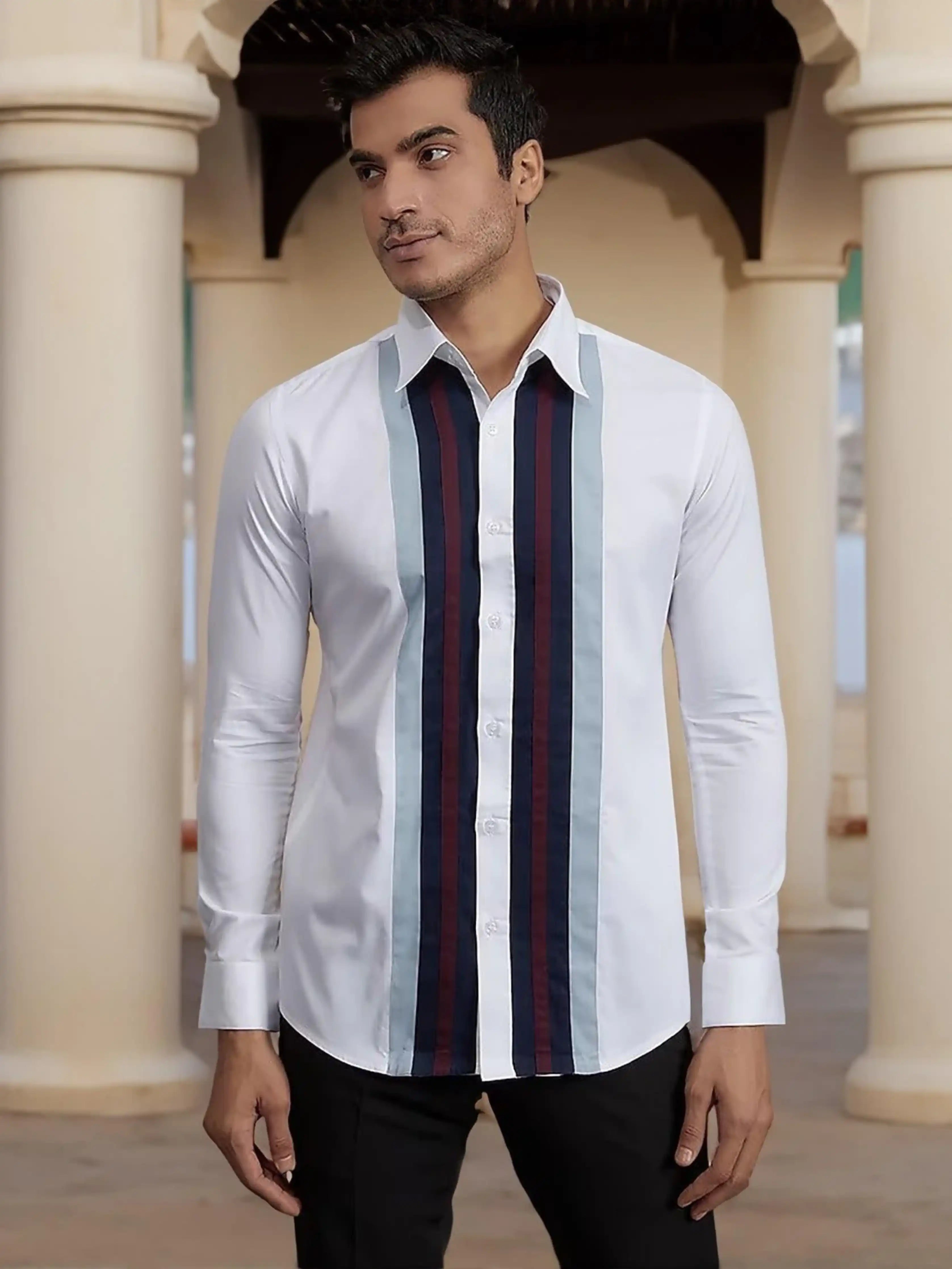 Color block White Shirt