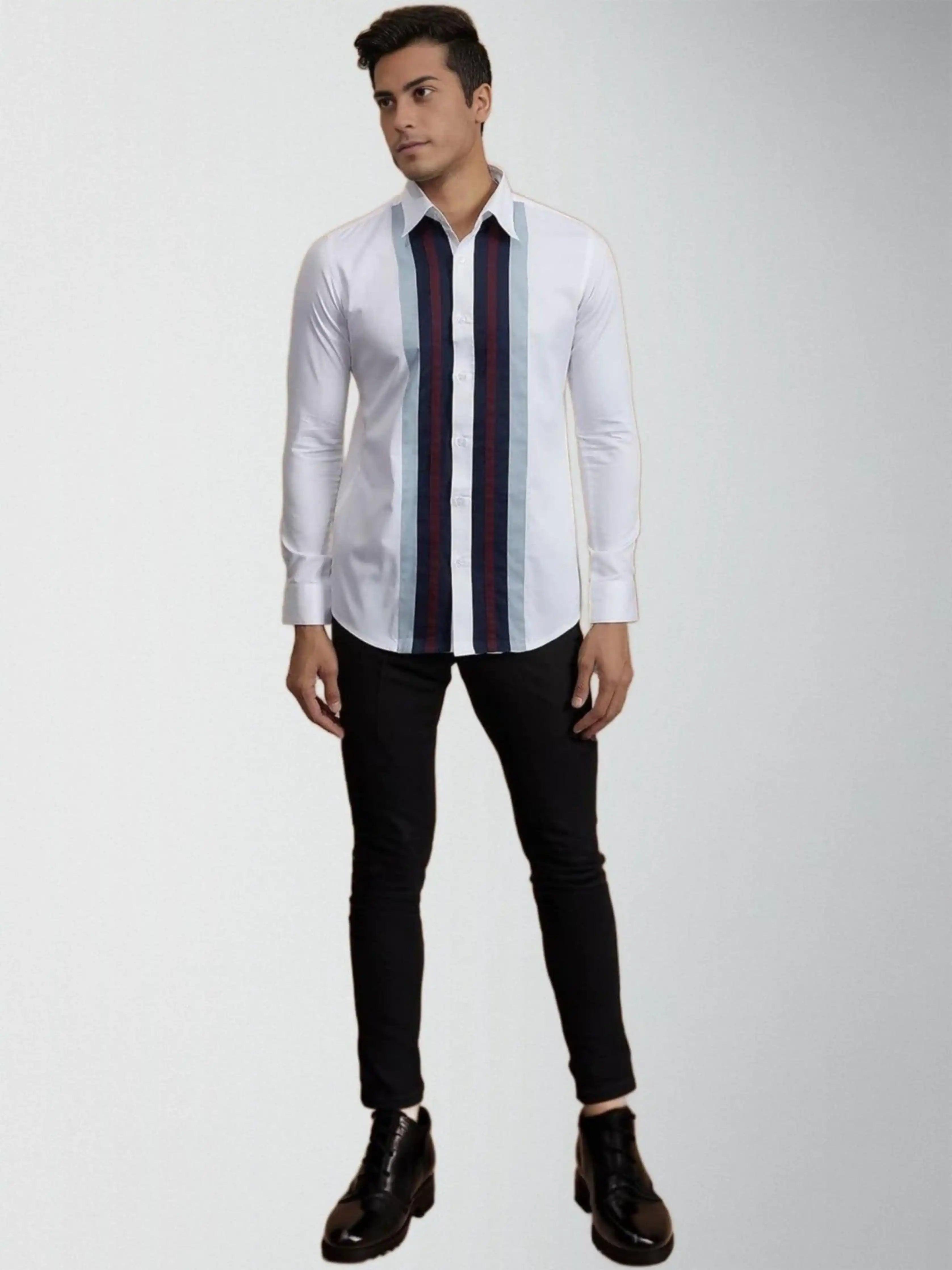Color block White Shirt