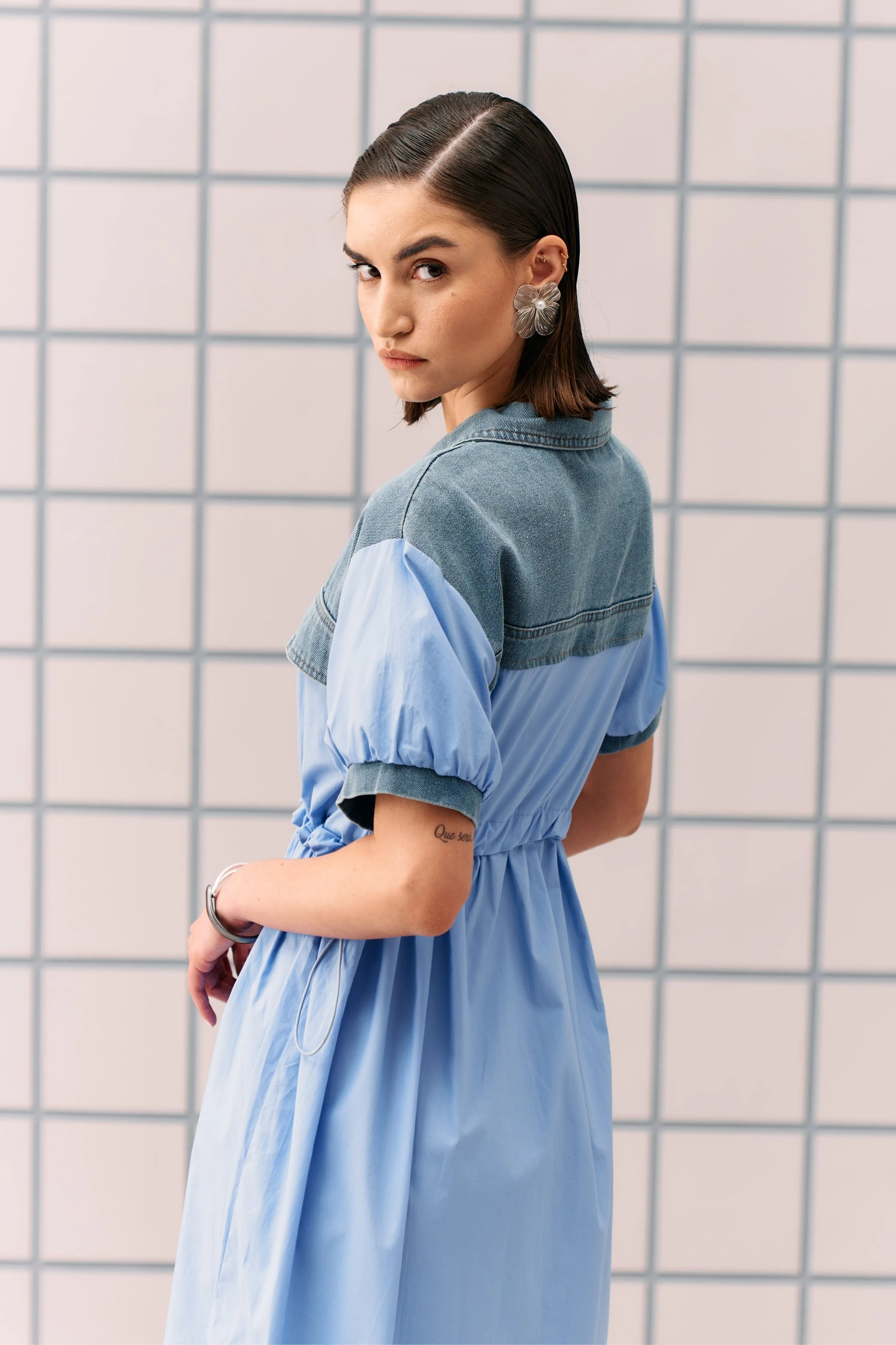 Powder Blue Coron Dress