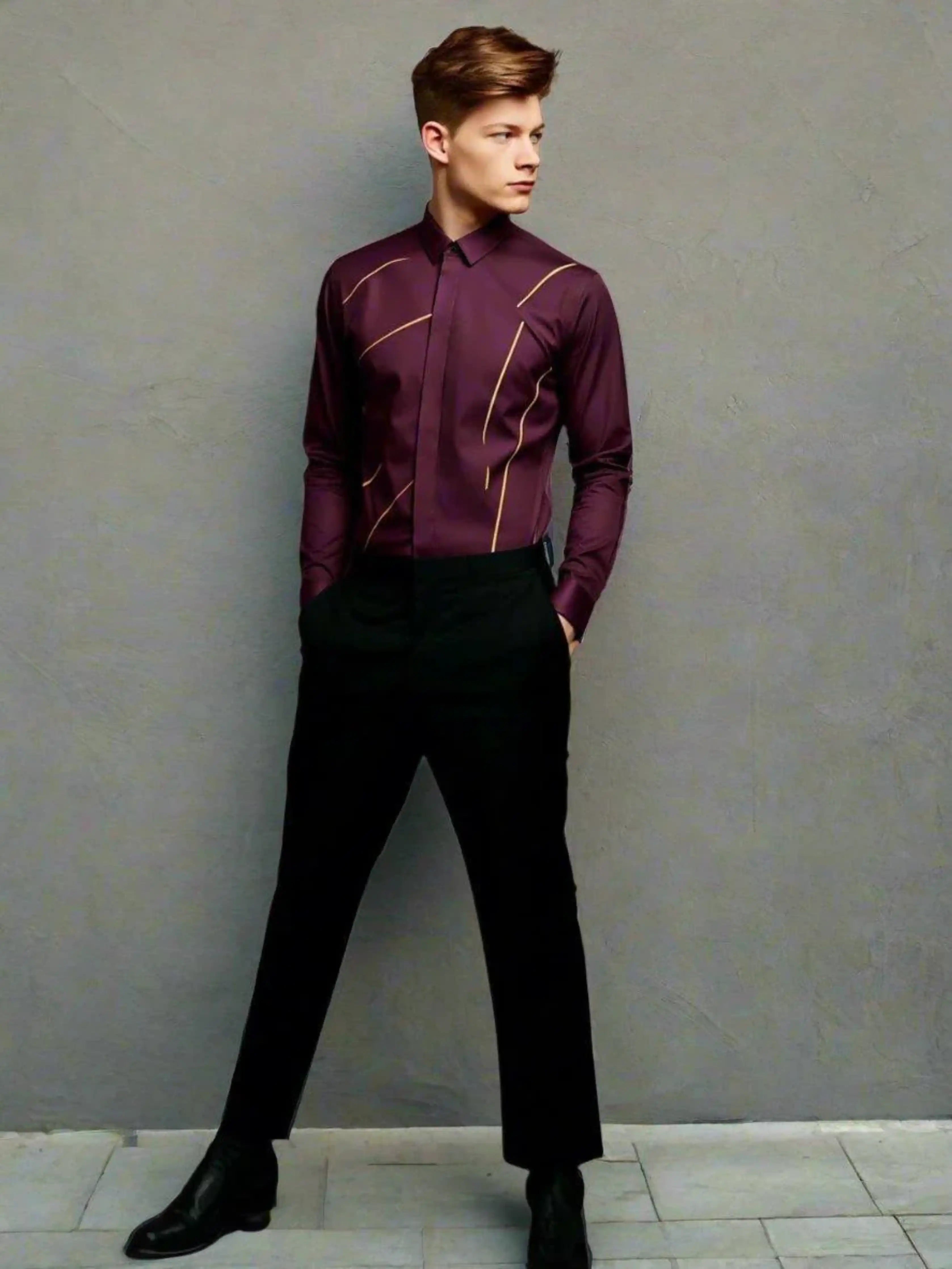 Embellished Burgundy Shirt