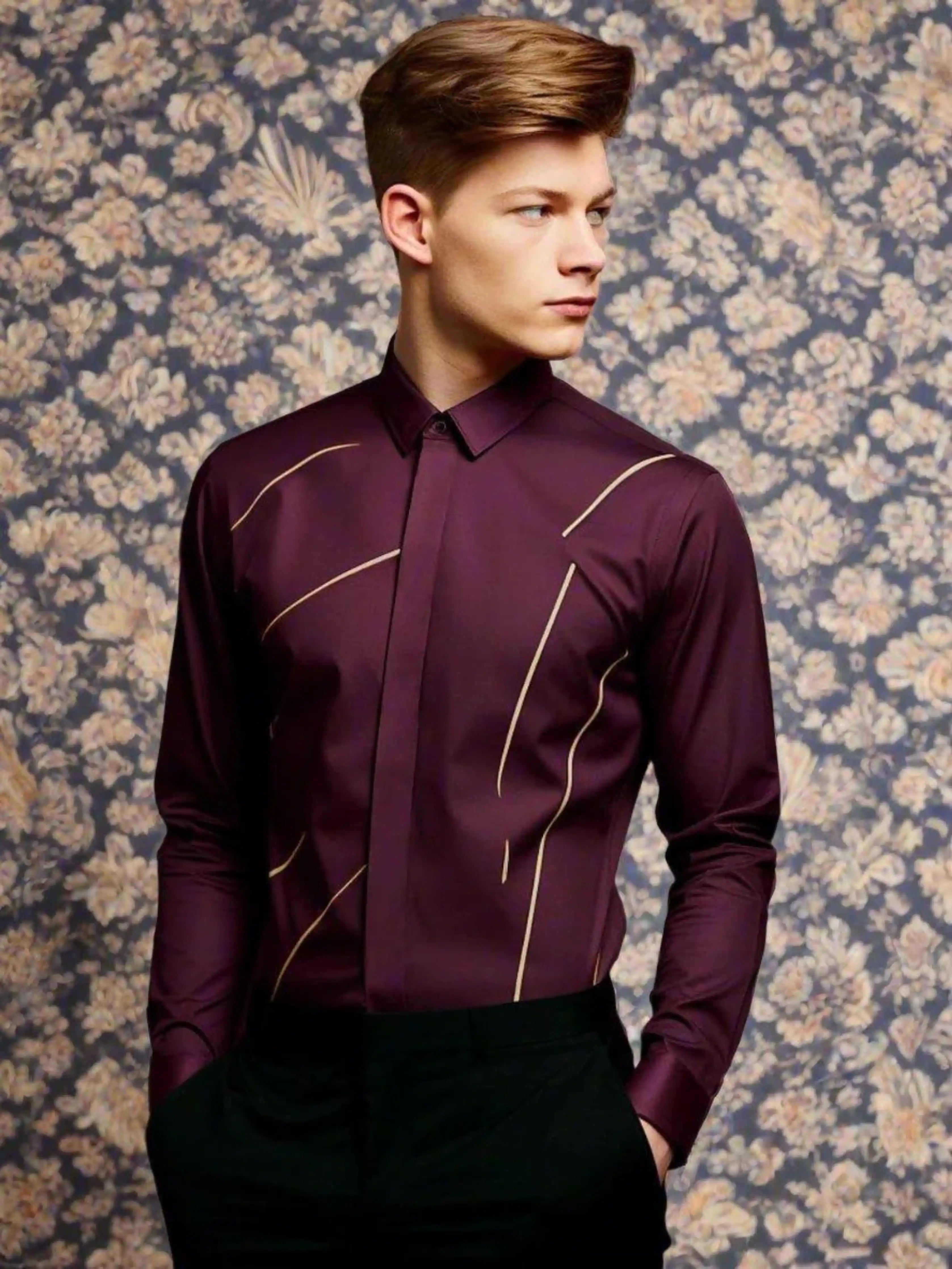 Embellished Burgundy Shirt