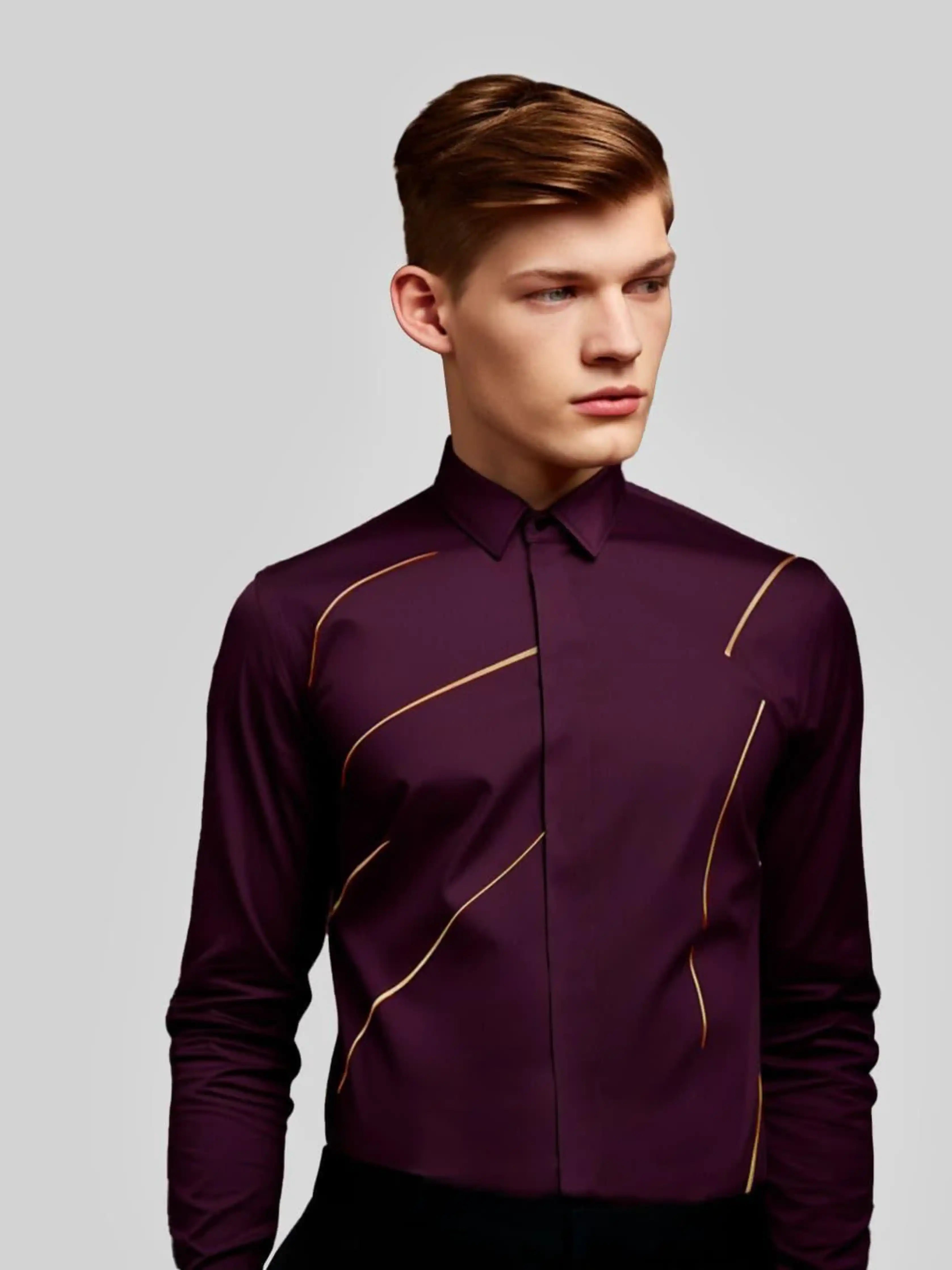 Embellished Burgundy Shirt