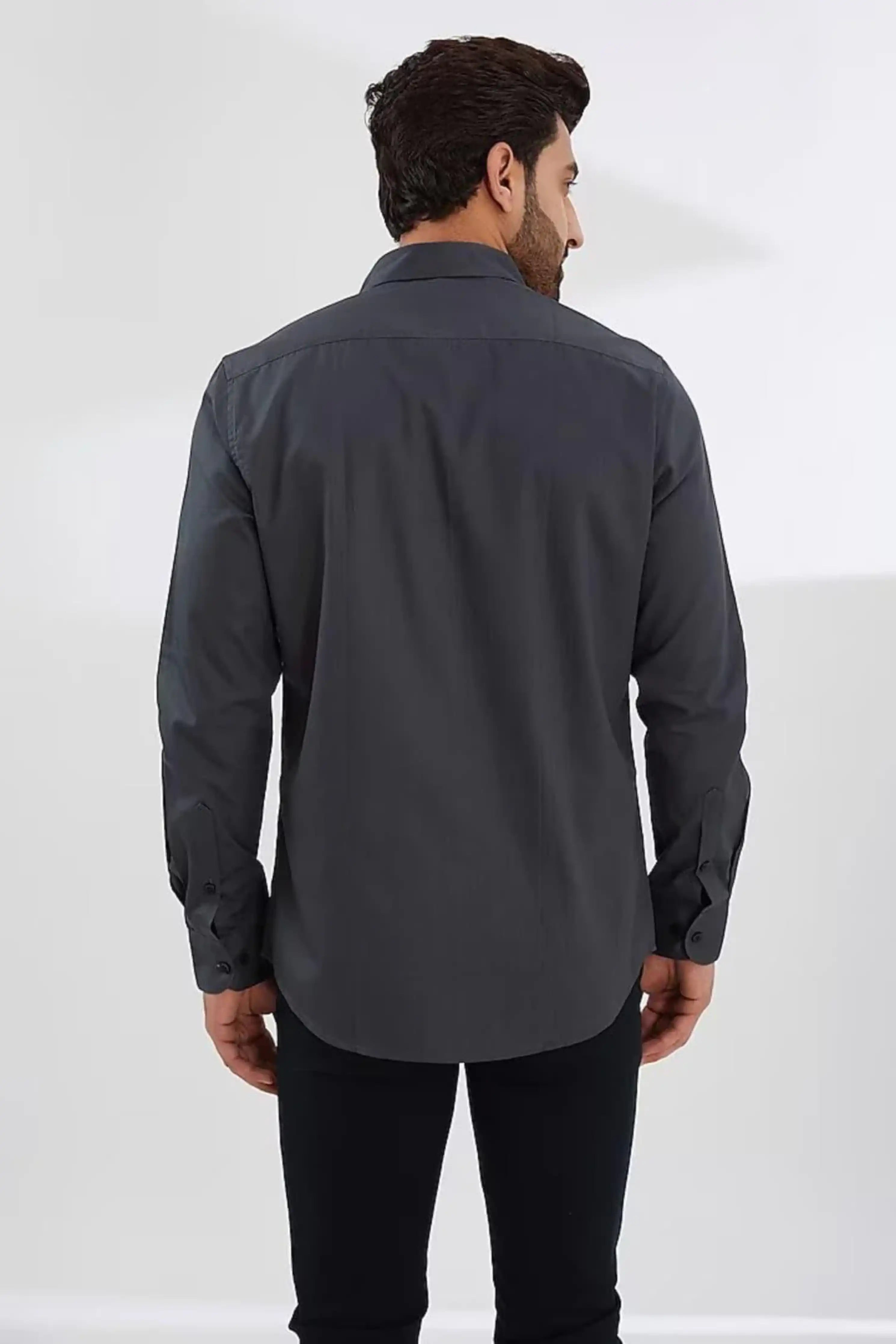 Patchwork Dark Grey Shirt
