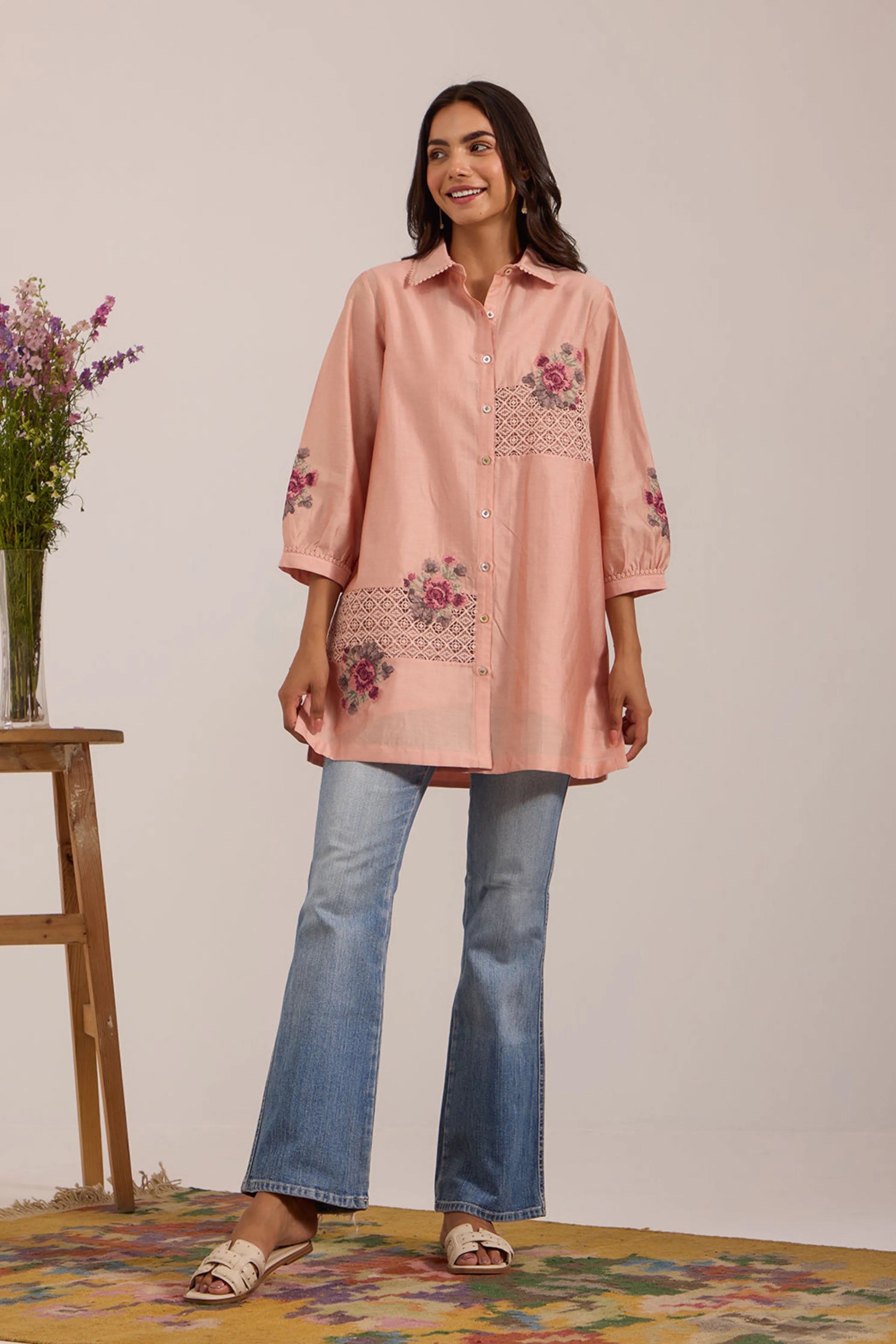 Pink Chanderi Co-Ord Set